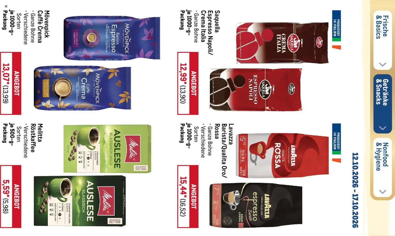 Metro Black Friday – gültig ab 12.10.2026 | Seite: 16 | Produkte: Melitta, Lavazza