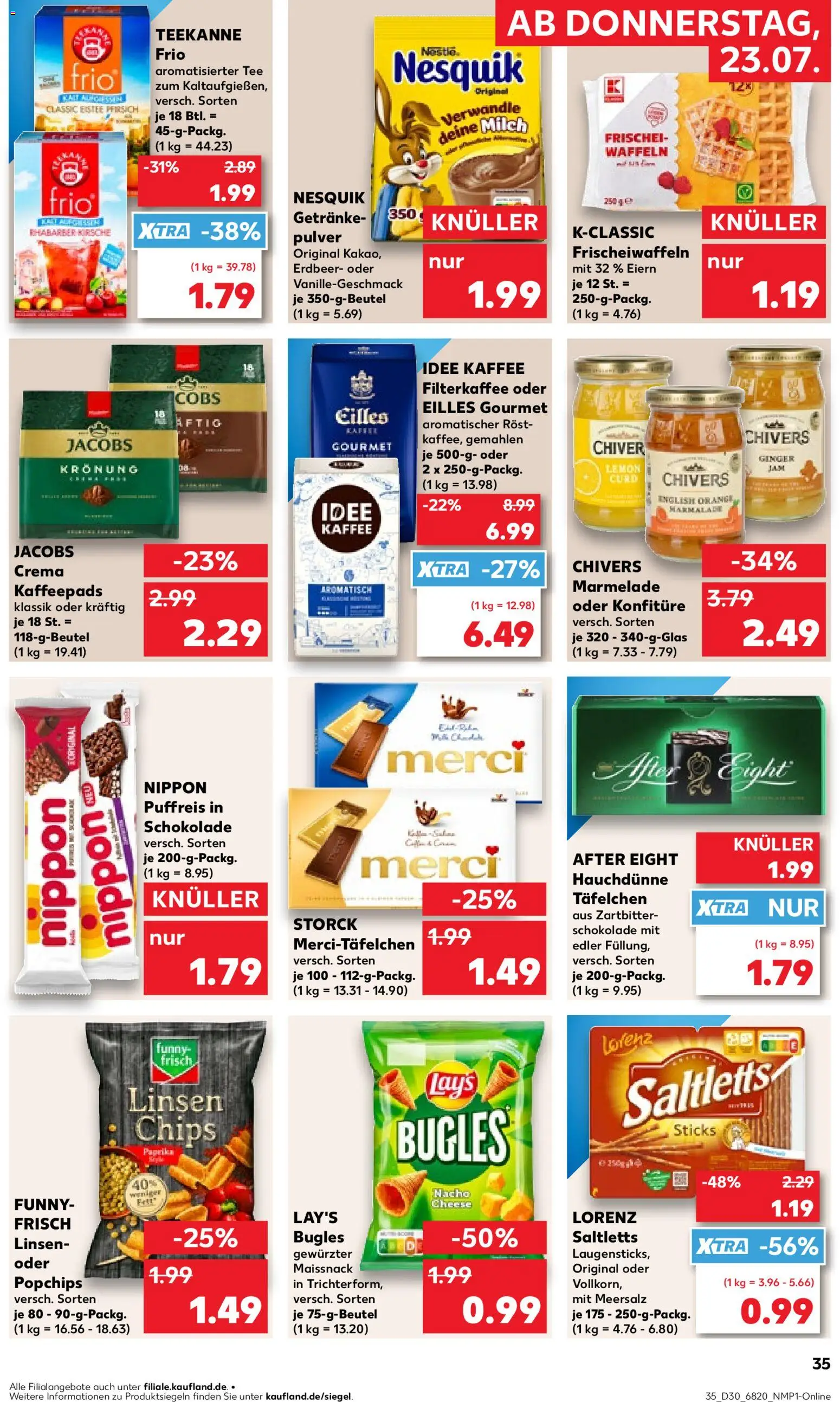 Kaufland Prospekt Stuttgart – gültig ab 23.07.2026 | Seite: 35 | Produkte: Nesquik, Teekanne, Rhabarber, Chips