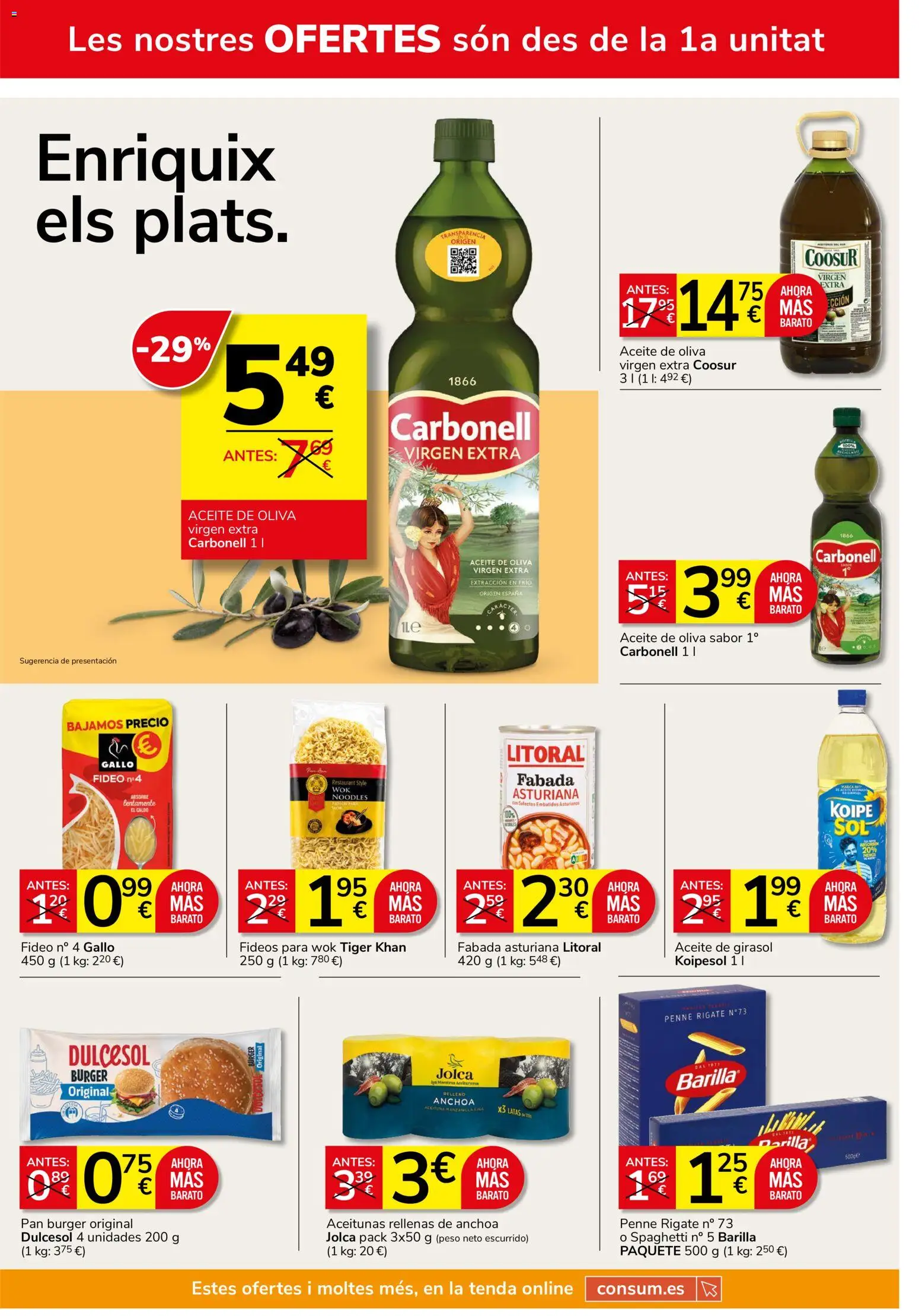 Consum folleto │ válido desde el 24/09/2026 | Página: 8 | Productos: Barilla, Aceite, Aceite de oliva, Aceite de oliva virgen extra