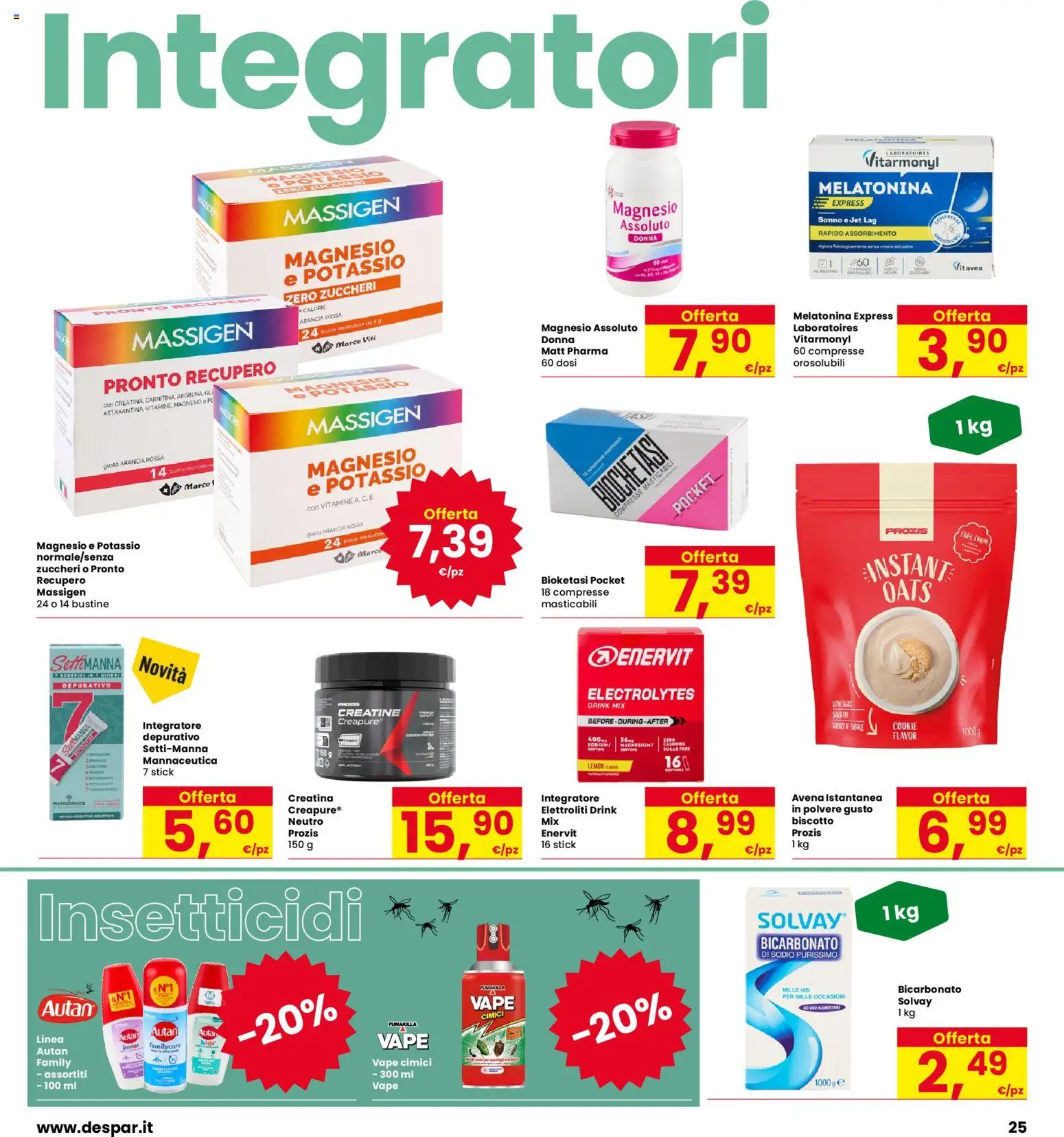 Volantino Interspar del 27/08/2026 | Pagina: 25 | Prodotti: Bicarbonato, PC, Arancia