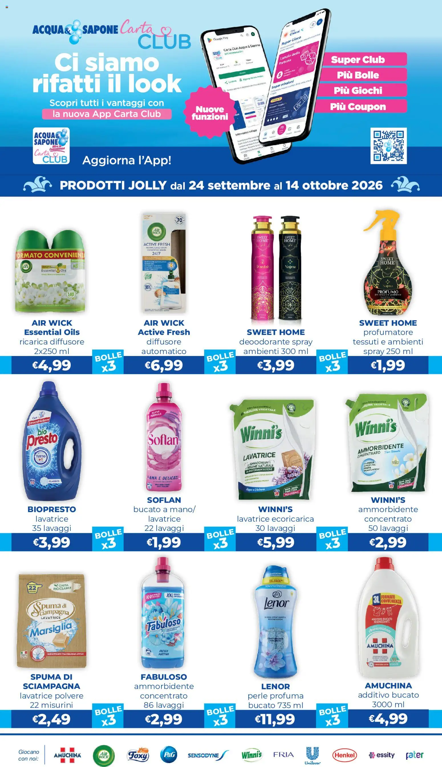 Volantino Acqua e Sapone del 24/09/2026 | Pagina: 4 | Prodotti: Ammorbidente, Acqua, Lavatrice, Gioco