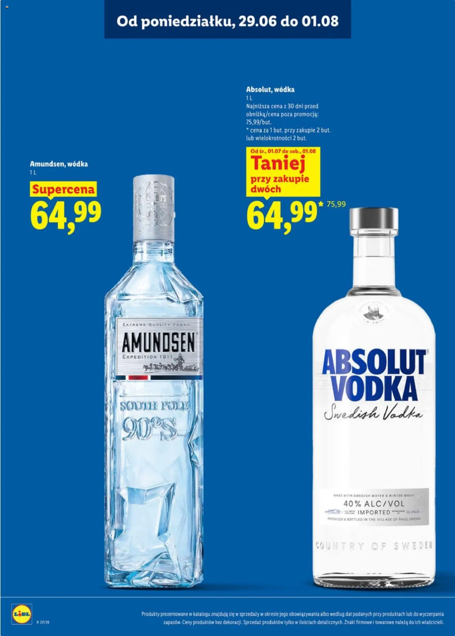 Lidl Katalog alkoholi mocnych od 29.06.2026 | Strona: 6 | Produkty: Wódka Absolut, Vodka, Wódka