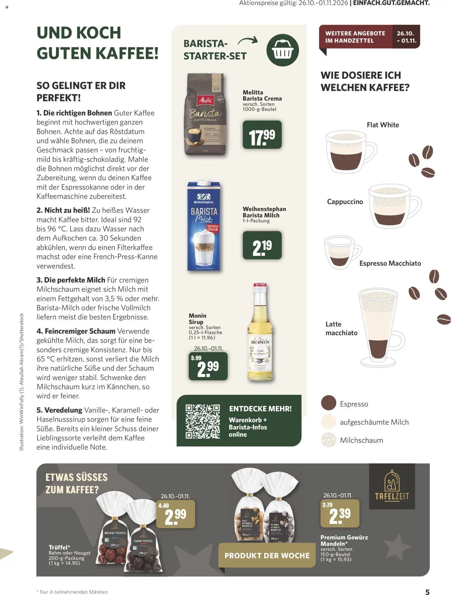 Combi myTime November 2026 – gültig ab 31.10.2026 | Seite: 5 | Produkte: Melitta, Milch, Mandeln, Sirup
