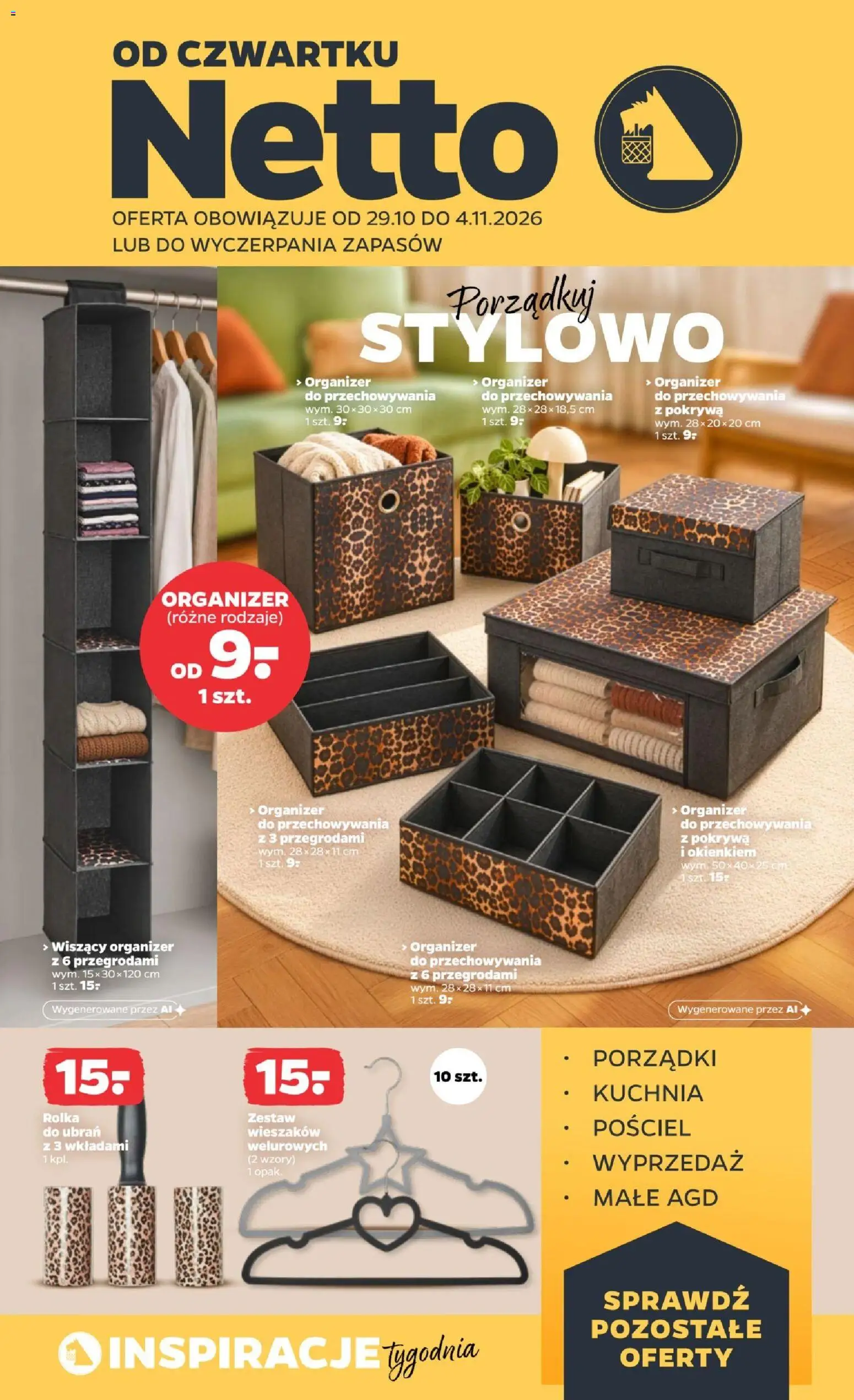 Netto gazetka od czwartku NonFood od 29.10.2026 | Strona: 1 | Produkty: Pościel, Rolka do ubrań