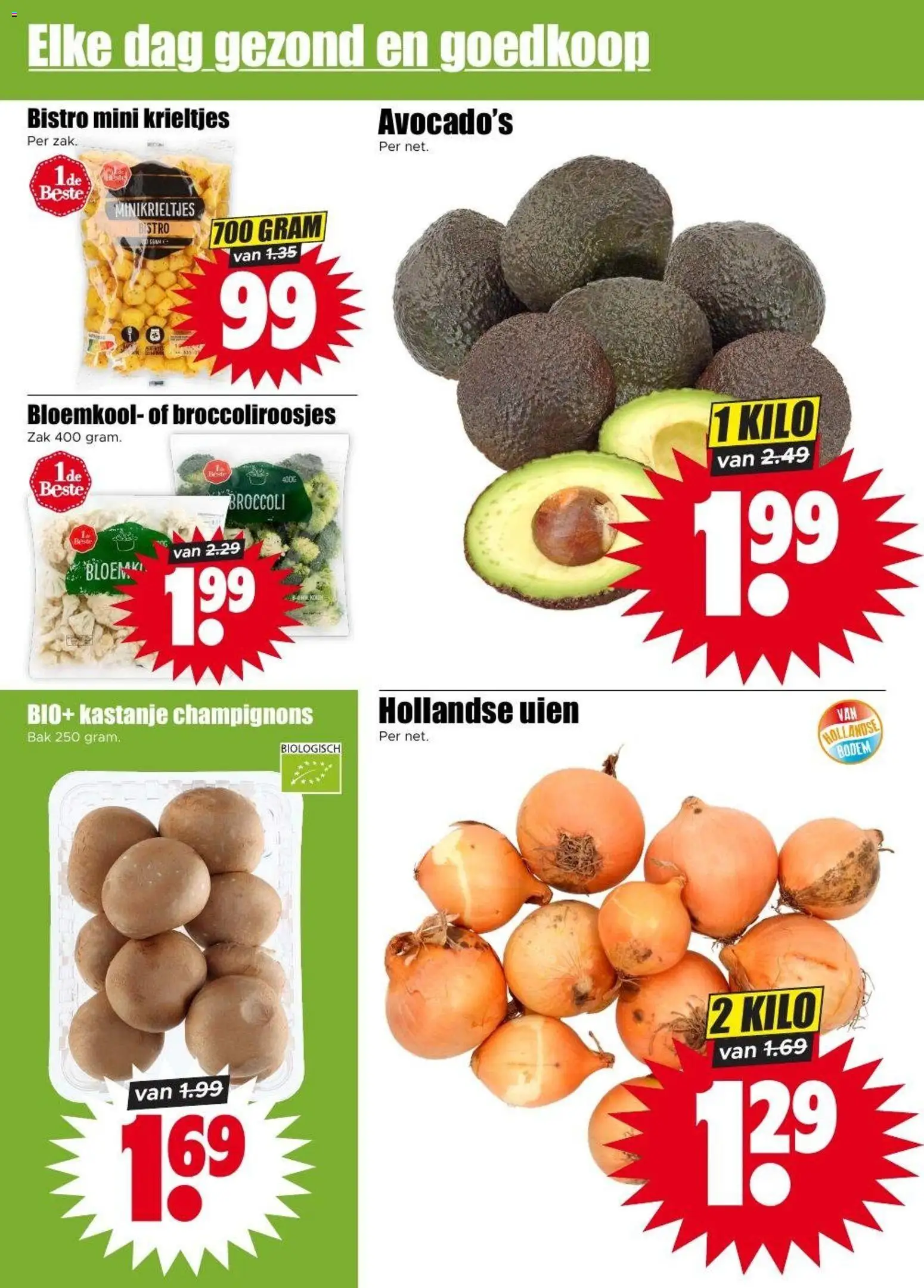 {H1} | Pagina: 4 | Producten: Krieltjes, Zak, Bloemkool, Broccoli