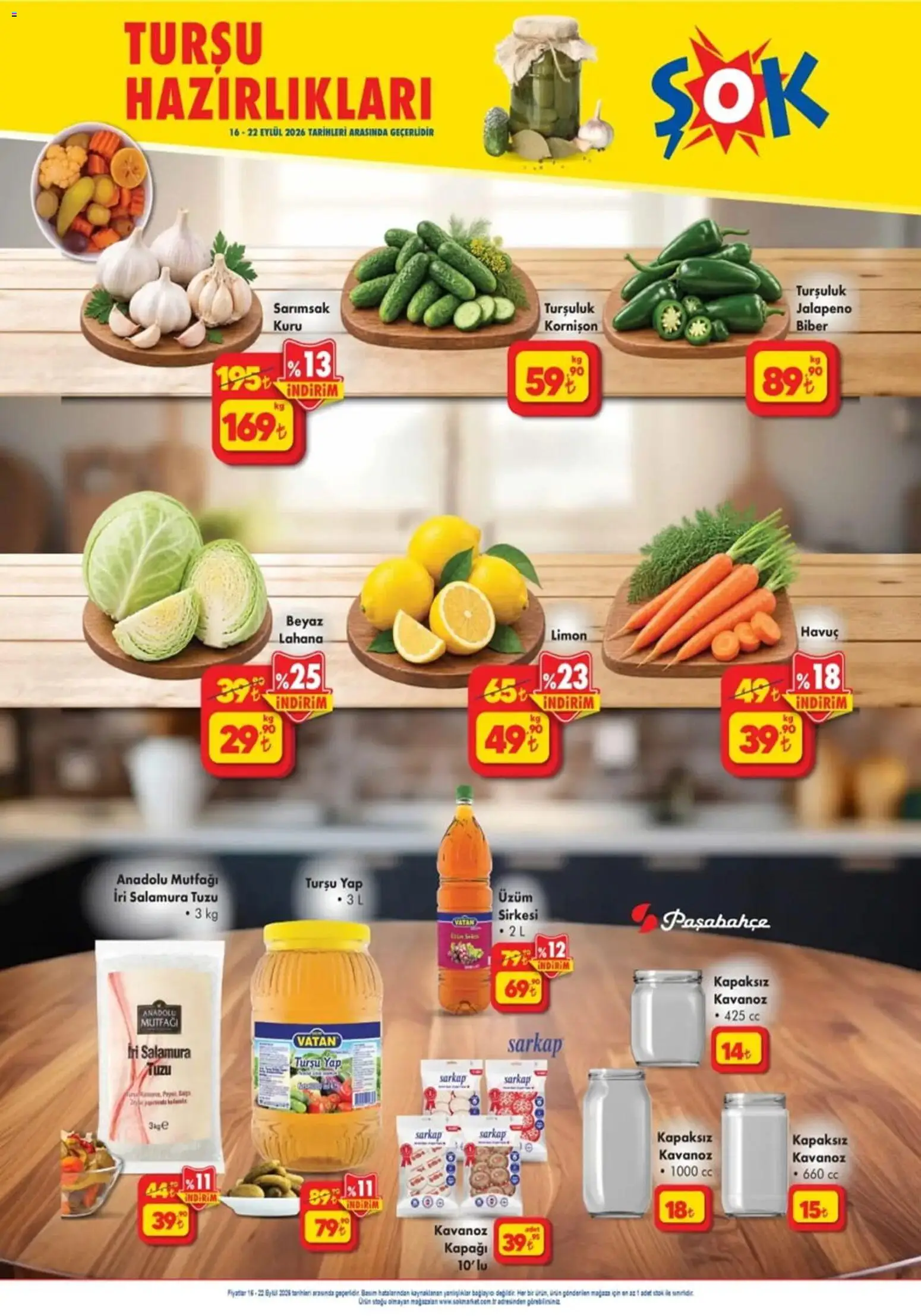 Şok Market Katalog - 16 Eylül 2026 tarihinden itibaren geçerlidir | Sayfa: 6 | Ürünler: Havuç, Limon, Lahana, Üzüm