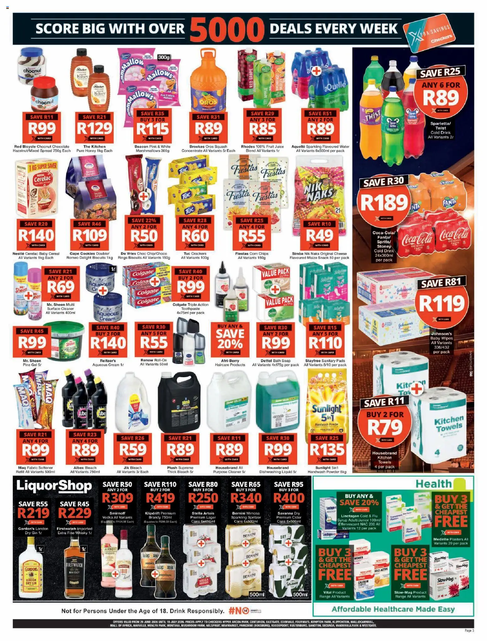New Checkers catalogue – valid from 29/06/2026 | Page: 3 | Products: Handwash, Pads, Soap, Fabric softener