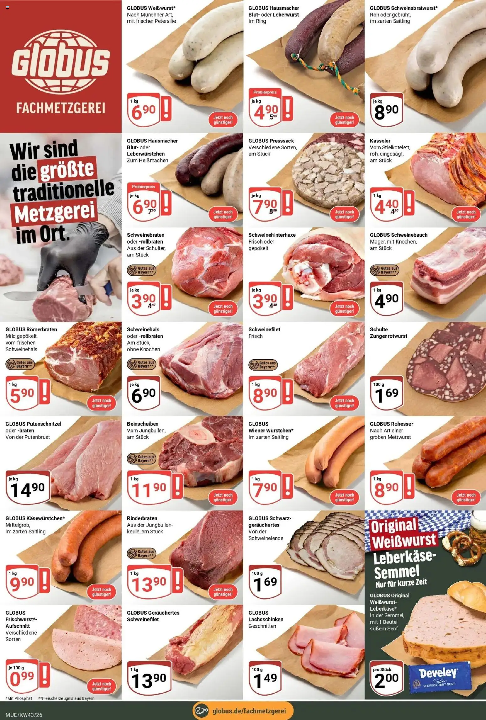 Globus Prospekt Mühldorf (ab 19.10.2026) » Angebote online | Seite: 7 | Produkte: Rinderbraten, Weißwurst, Schweinefilet, Putenschnitzel