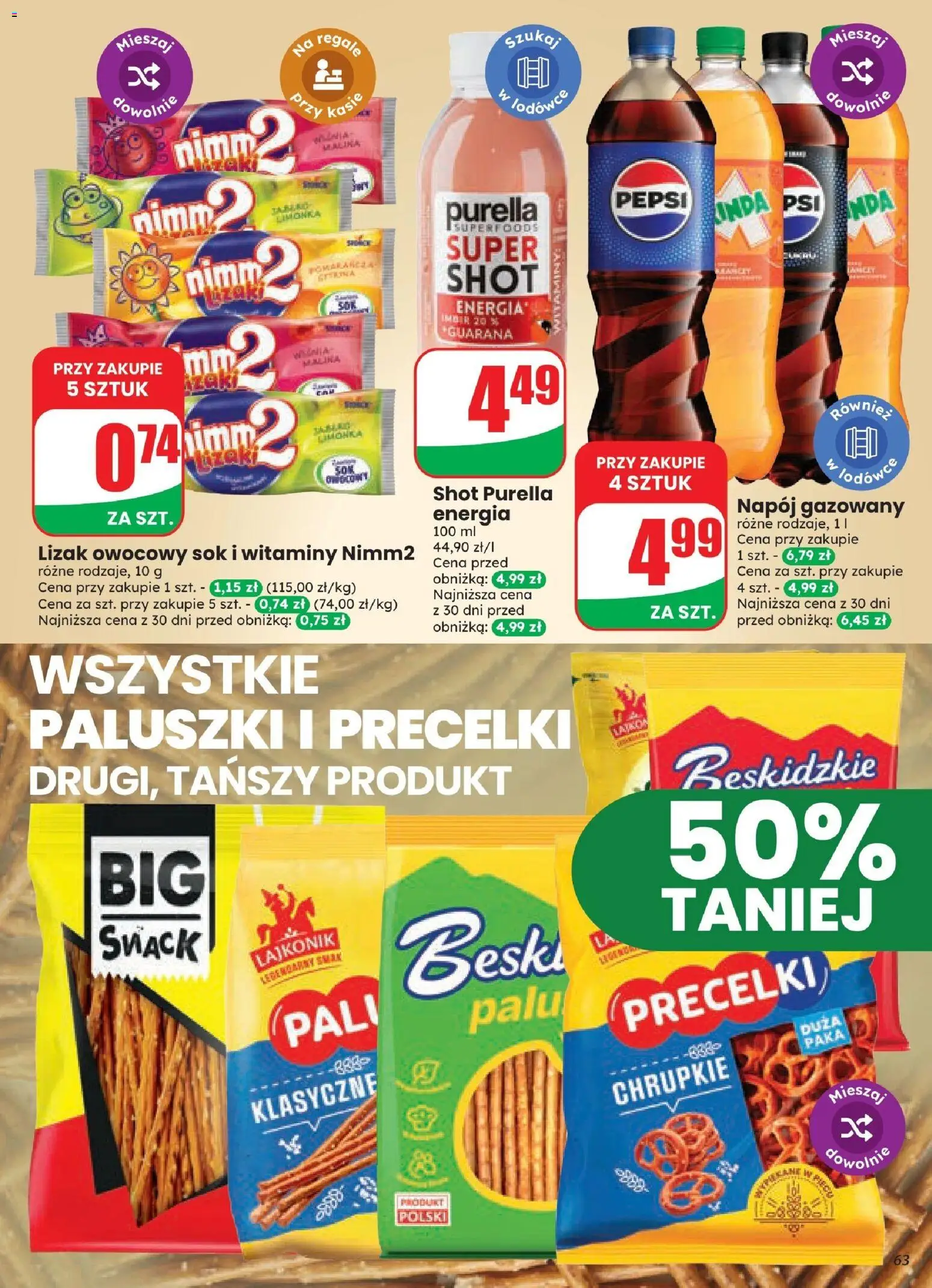 Dino gazetka od 21.10.2026 | Strona: 63 | Produkty: Limonka, Pepsi, Paluszki, Sok