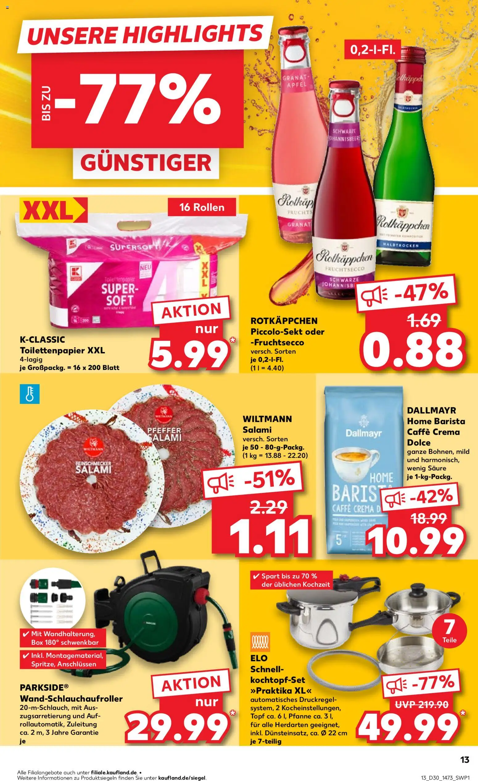 Kaufland Prospekt Frankfurt (Oder) – gültig ab 23.07.2026 | Seite: 13 | Produkte: Dallmayr, Rotkäppchen, Salami, Toilettenpapier