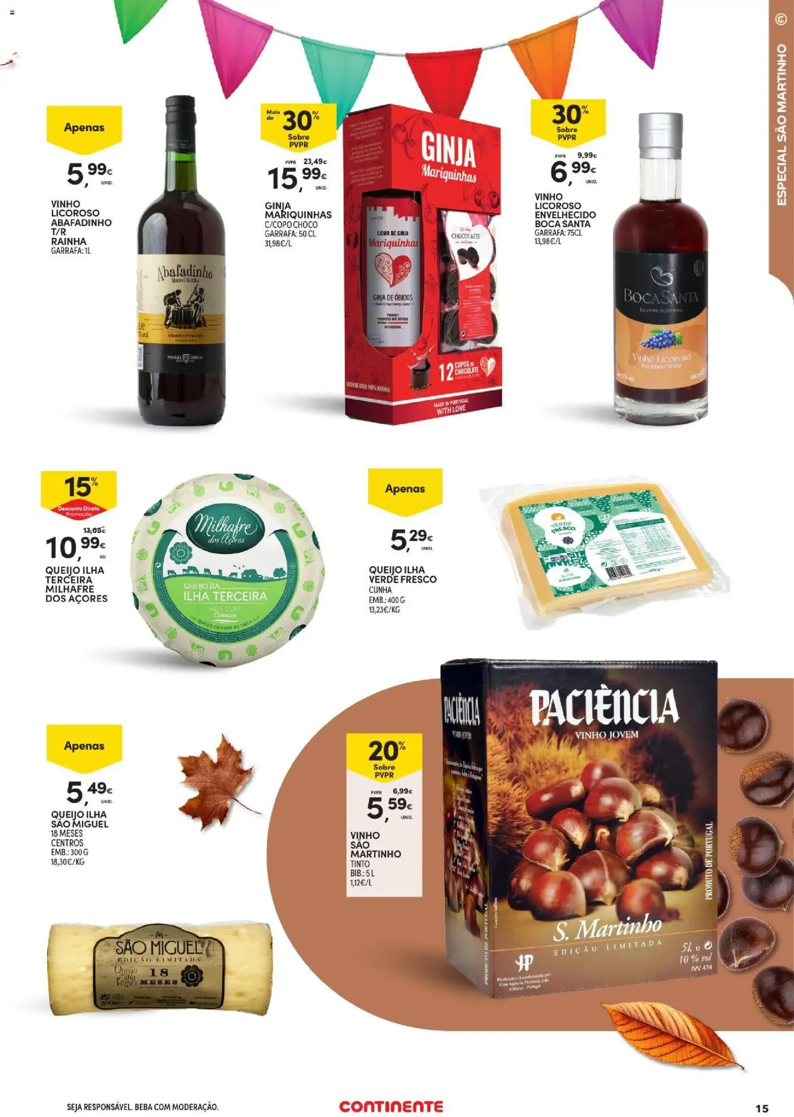 Continente Toda a gente poupa em tudo │ válido de 29/10/2026 | Página: 15 | Produtos: Chocolates, Licor, Queijo, Vinho