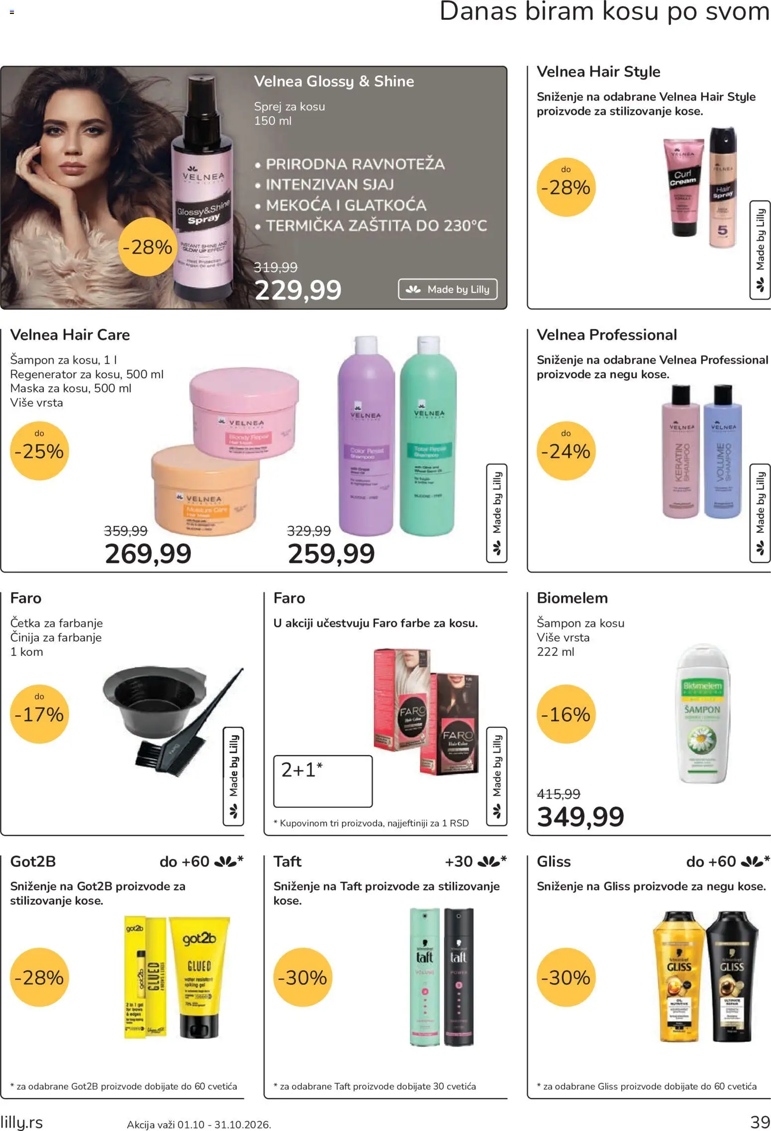 Lilly drogerie katalog - važi od 01.10.2026 | Strana: 39 | Proizvode: Četka, Šampon, Maska