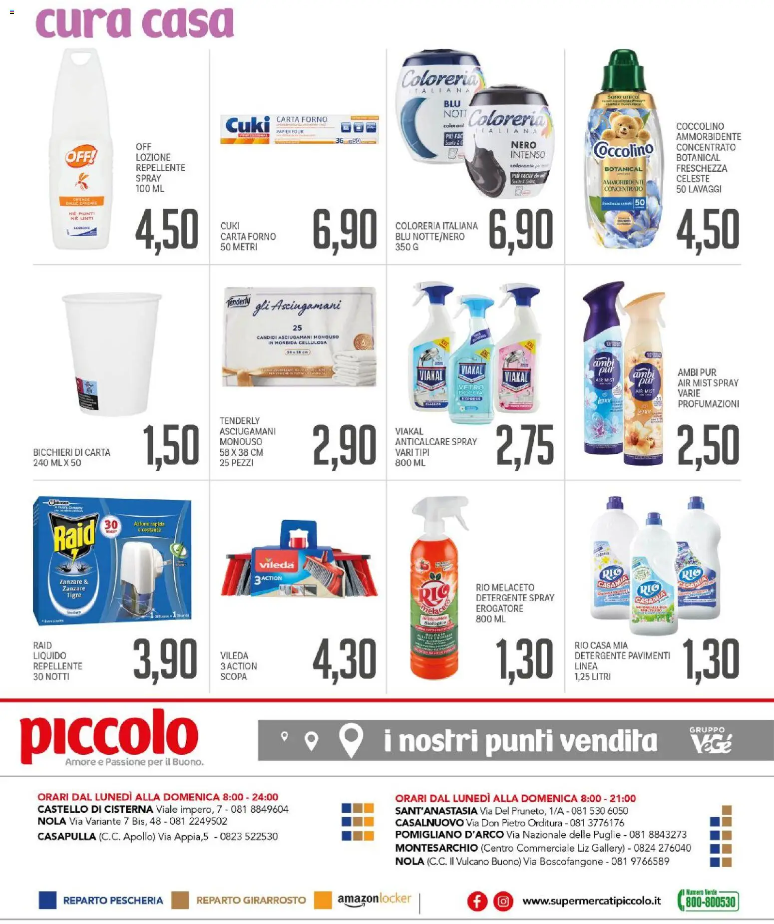 Volantino Piccolo del 13/07/2026 | Pagina: 5 | Prodotti: Detergente, Anticalcare, Scopa, Carta forno