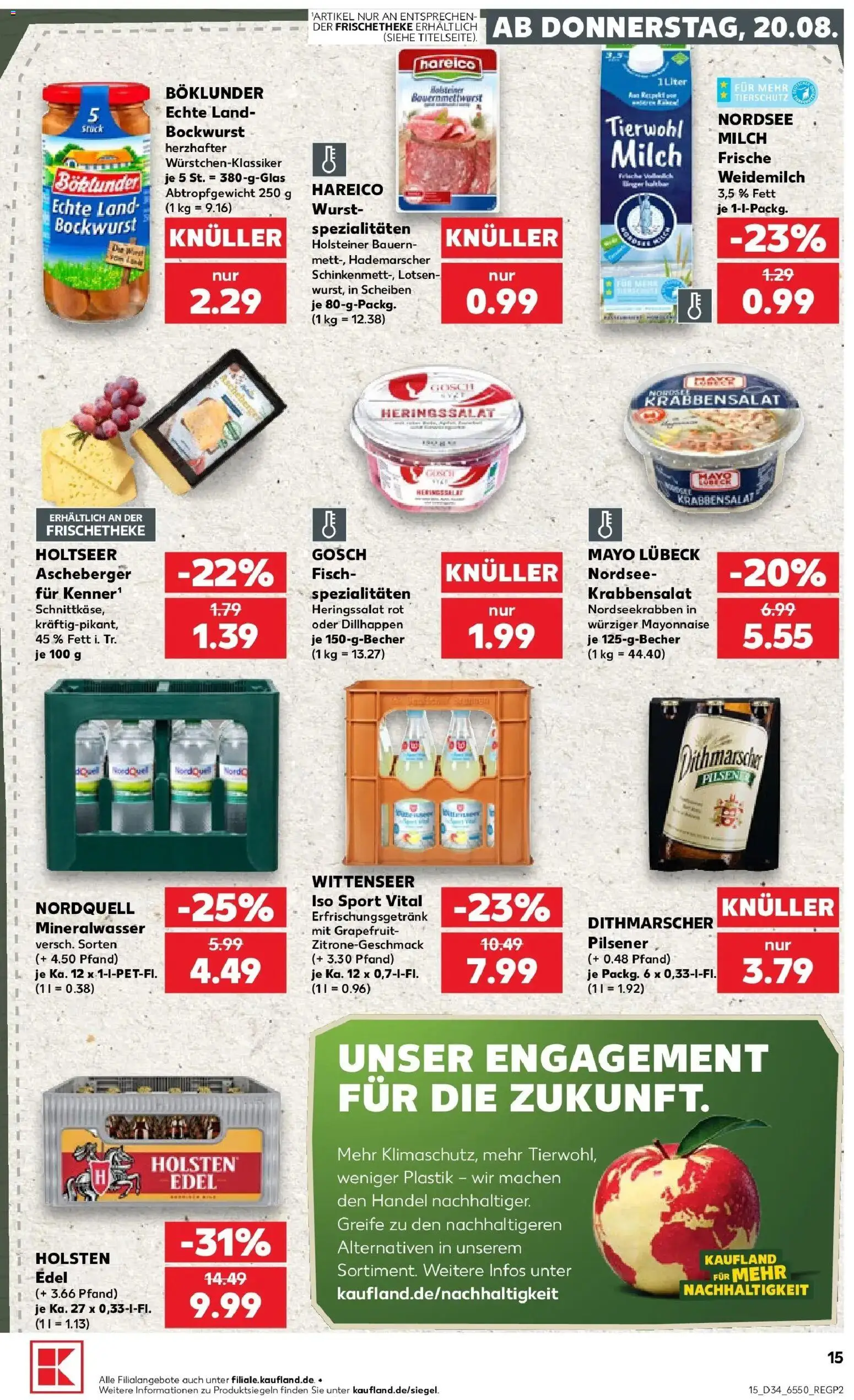 Prospekt Kaufland ab 20.08.2026 » Angebote Online zum Blättern | Seite: 15 | Produkte: Fisch, Grapefruit, Mayonnaise, Wurst