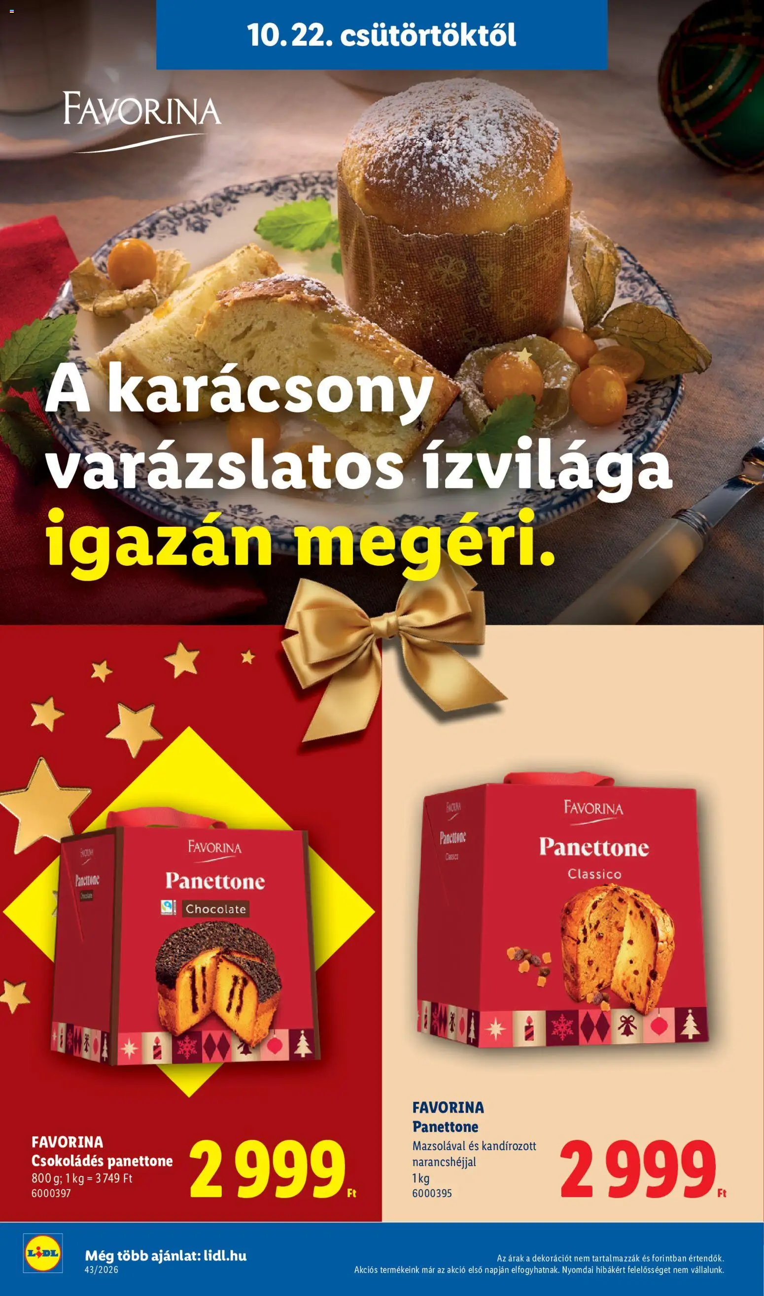 Lidl akciós ujság - amely érvényes a következő dátumtól: 2026.10.22. | Oldal: 2 | Termékek: Panettone