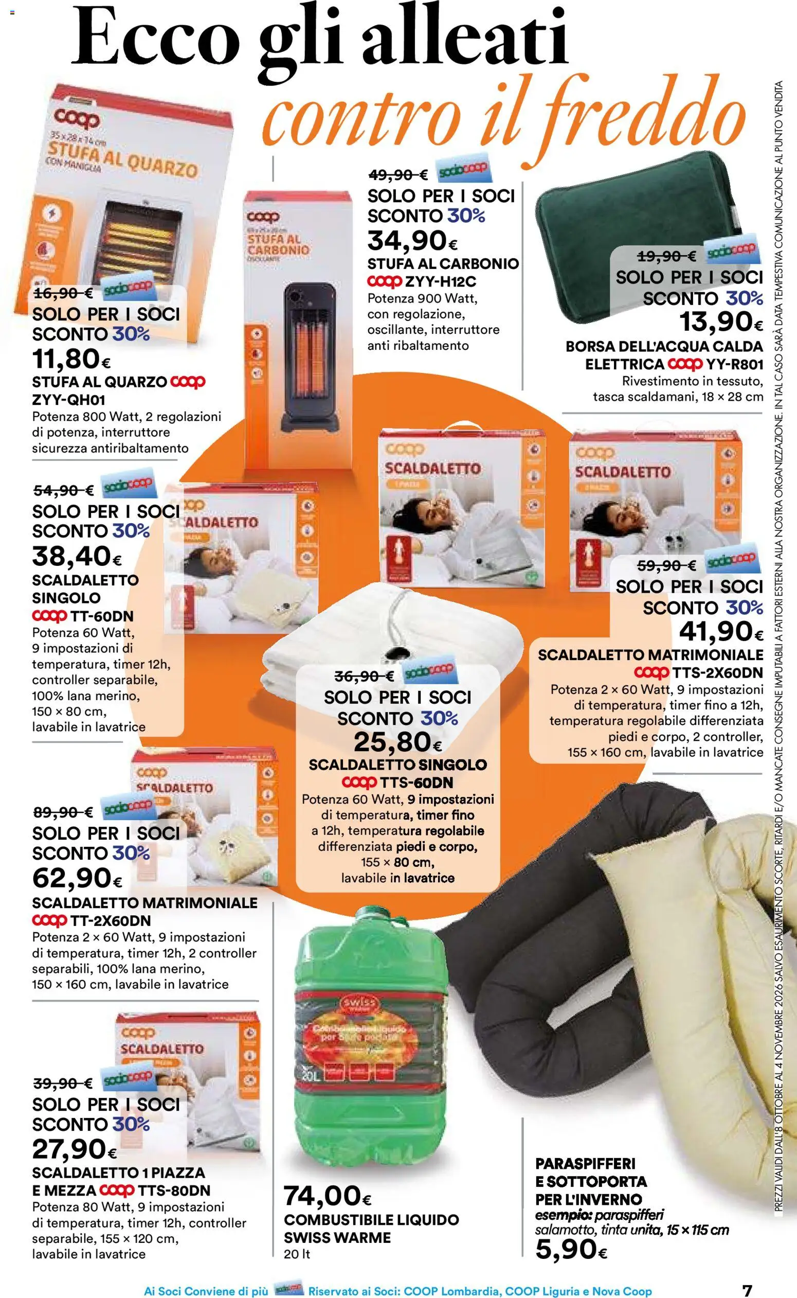 Volantino Ipercoop del 08/10/2026 | Pagina: 7 | Prodotti: Stufa, Lavatrice, Data, Borsa