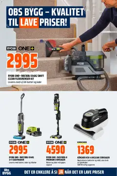Forhåndsvisning av Obs Bygg kundeavis gyldig fra 13/09/2026 | Side: 26 | Produkter: Ryobi, Støvsuger, Batteri