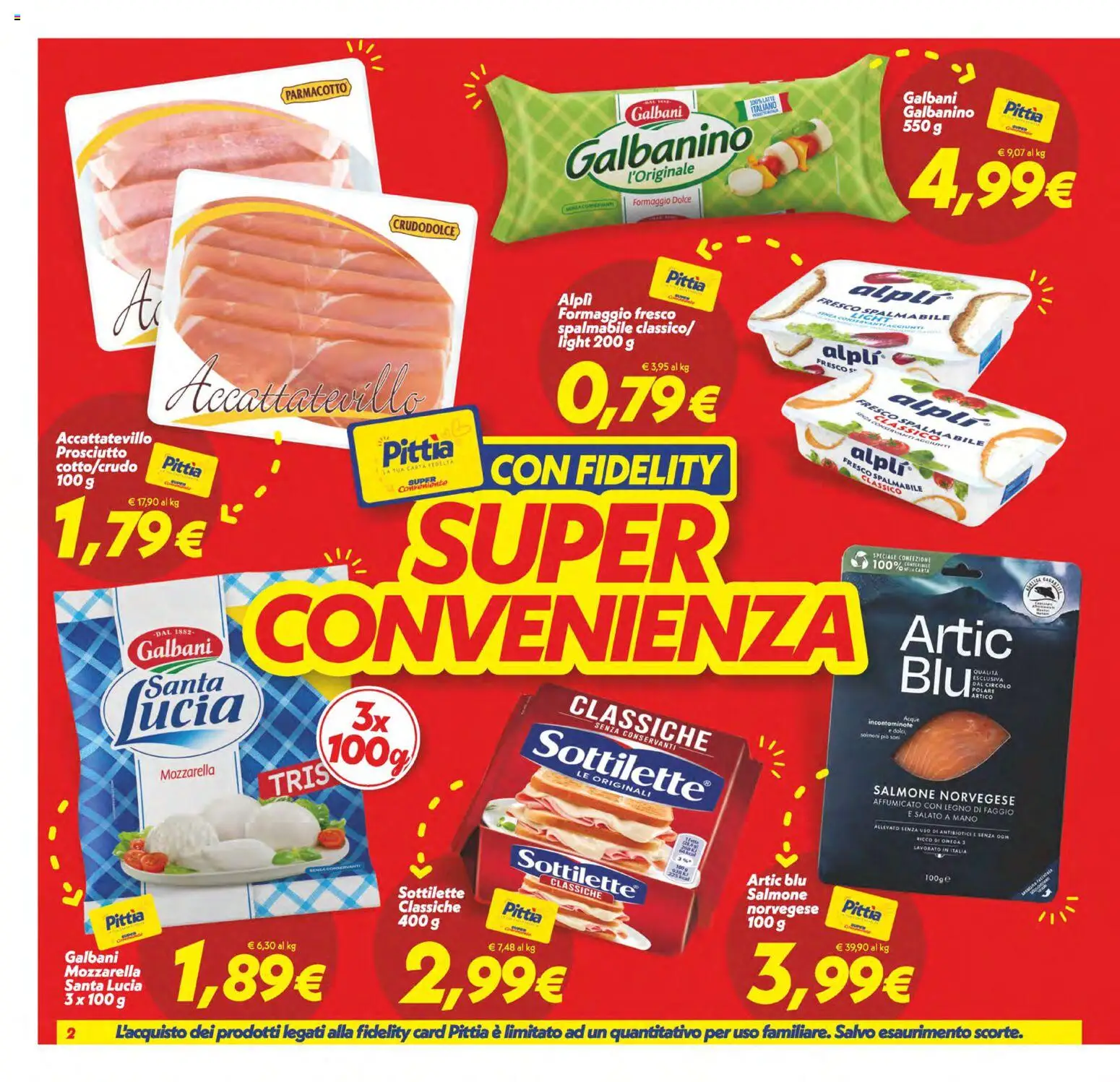 Volantino SuperConveniente del 09.06.2026 | Pagina: 2 | Prodotti: Salmone, Mozzarella, Formaggio, Prosciutto