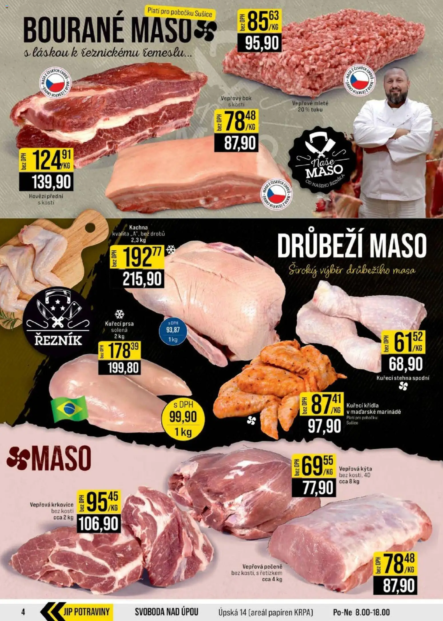 Jip leták - Cash & Carry od 20.05.2026 | Strana: 4 | Produkty: Hovězí, Potraviny, Vepřová Kýta, Krkovice
