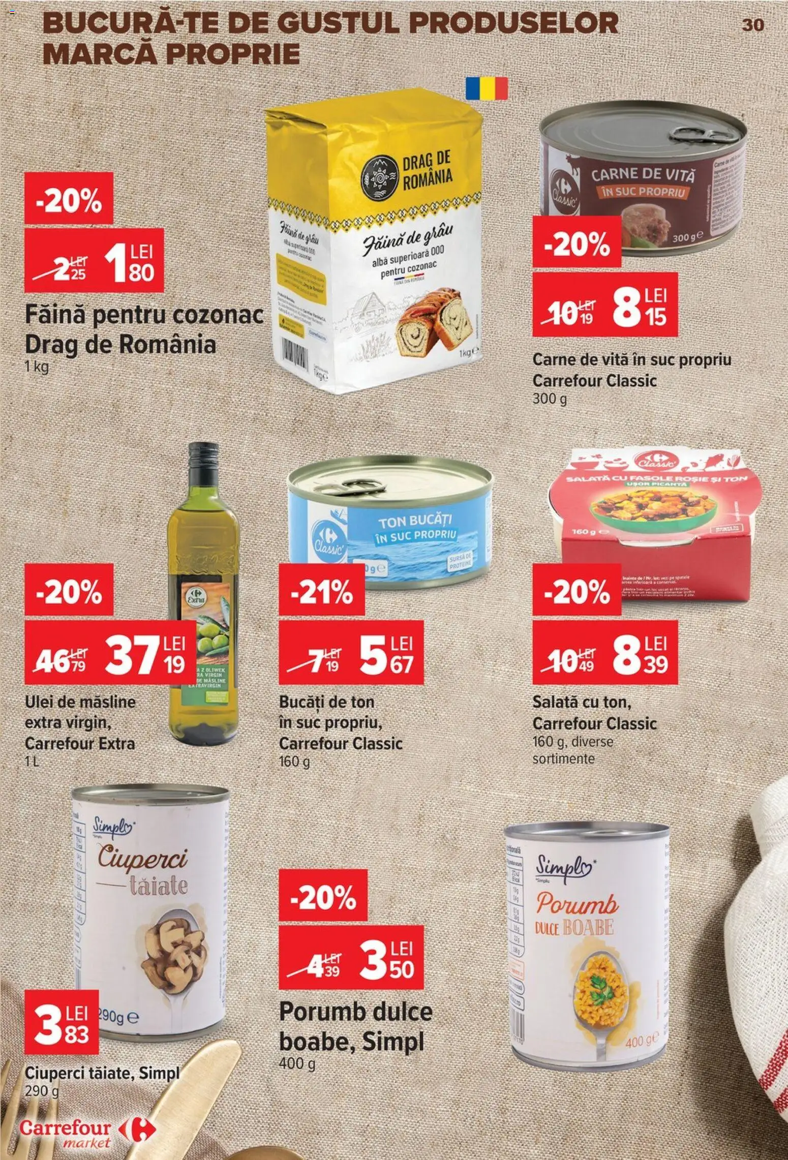 Noul catalog Carrefour – valabil de la 23.09.2026 | Pagină: 30 | Produse: Carrefour Classic, Alba, Suc, Porumb