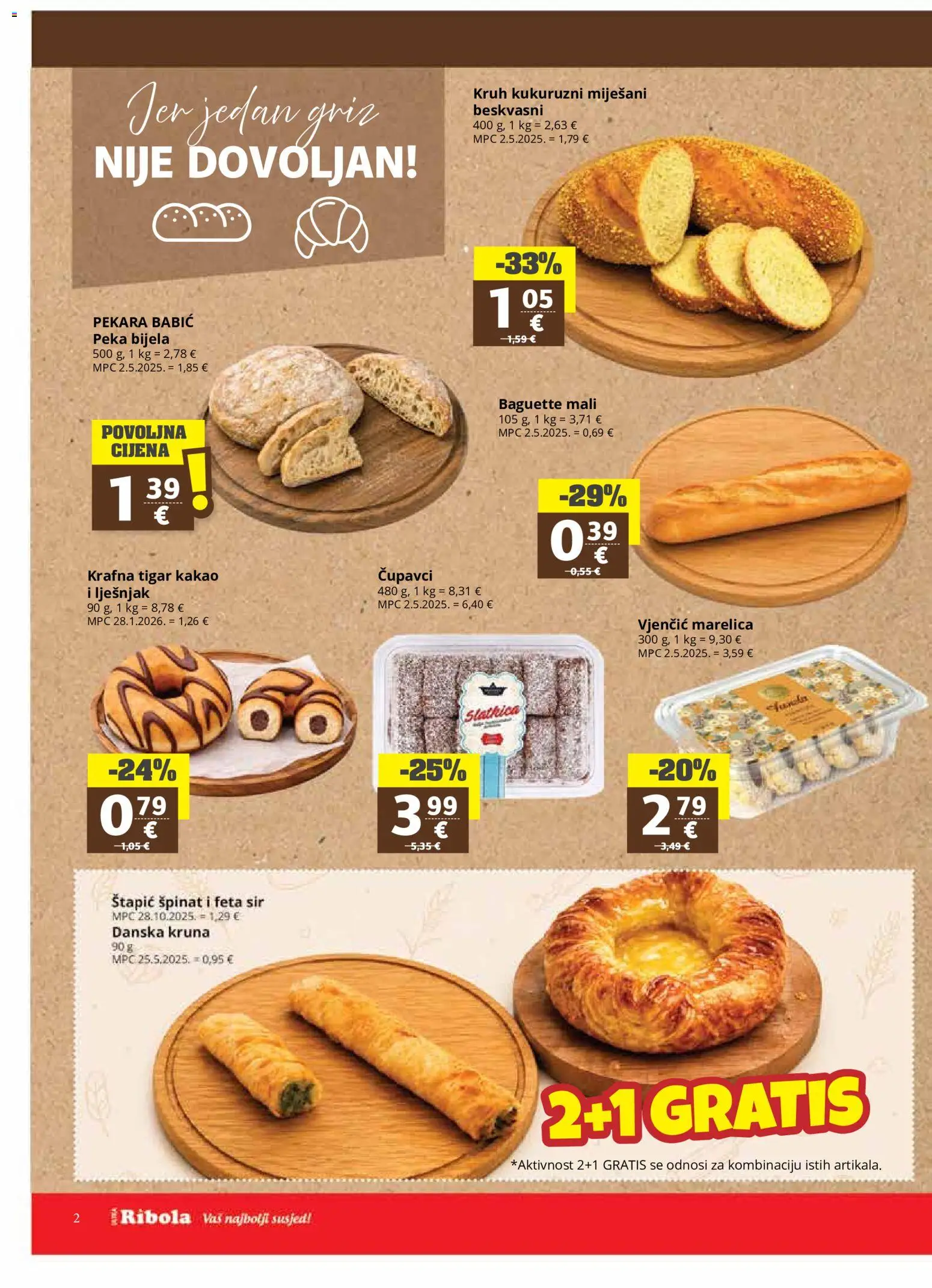 Ribola katalog | vrijedi od 20.05.2026 | Stranica: 2 | Proizvodi: Špinat, Kruh, Lješnjak, Kakao