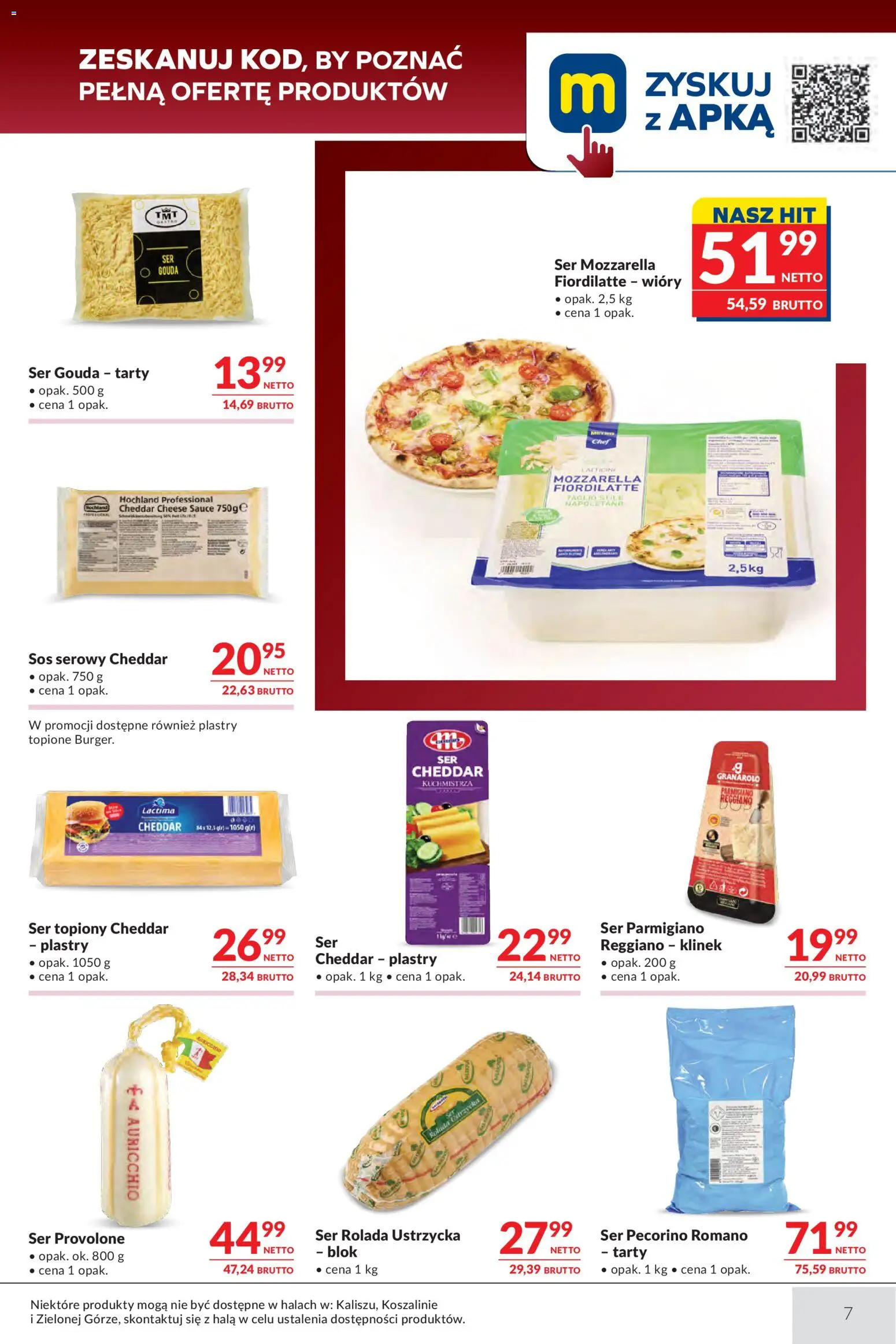Makro gazetka - Oferta dla Gastronomii od 13.10.2026 | Strona: 7 | Produkty: Parmigiano Reggiano, Rolada, Mozzarella, Sos