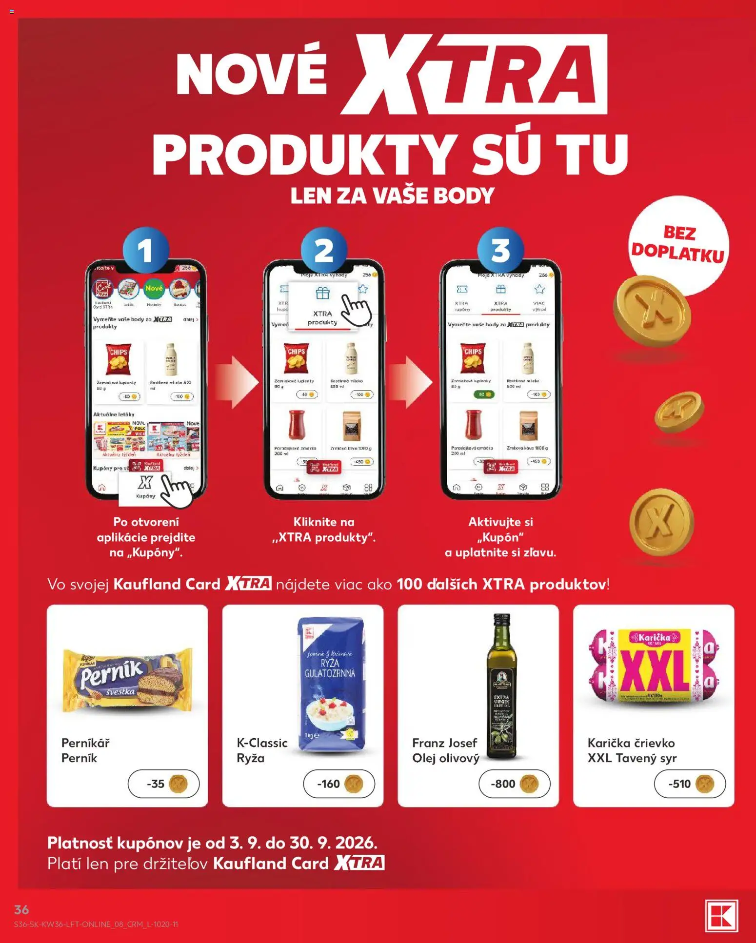 Nové Kaufland akcie – leták je platný od 03.09.2026 | Strana: 36 | Produkty: Syr, Olej, Ryža, Tavený syr
