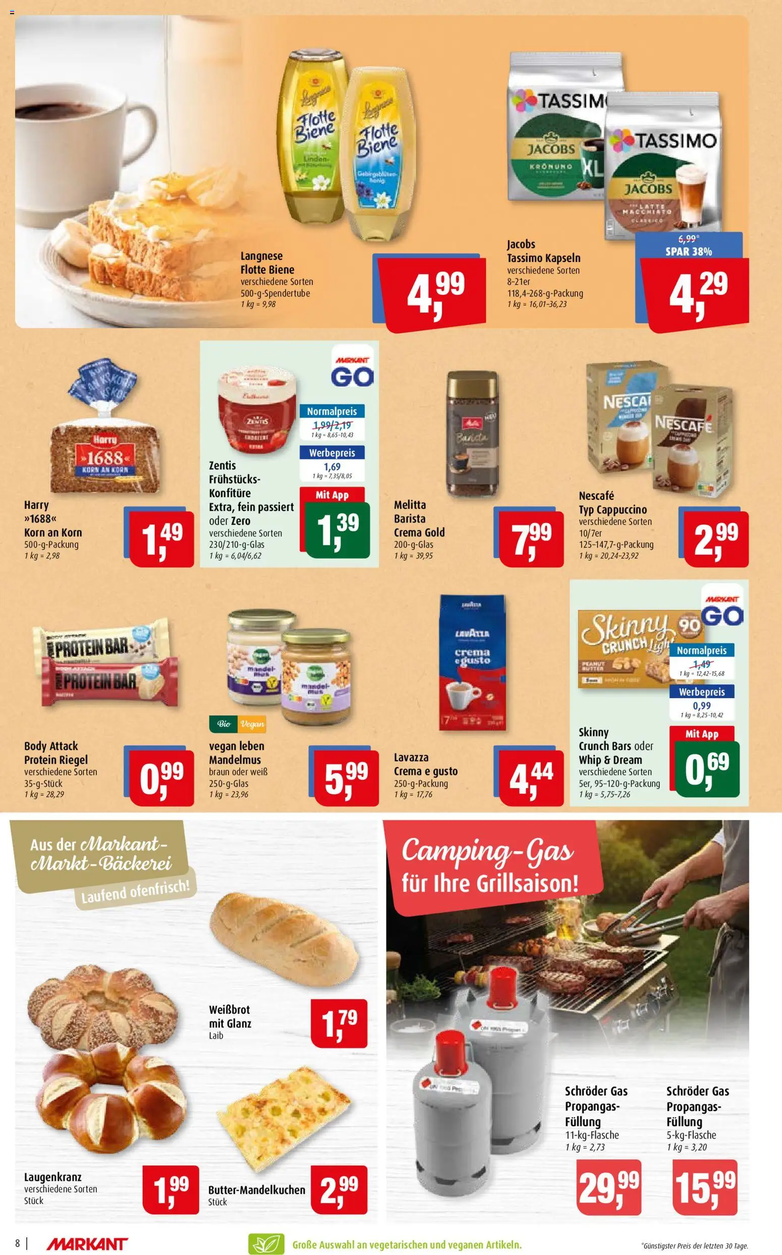 Markant Prospekt – gültig ab 17.08.2026 | Seite: 8 | Produkte: Melitta, Langnese, Bäckerei, Tassimo