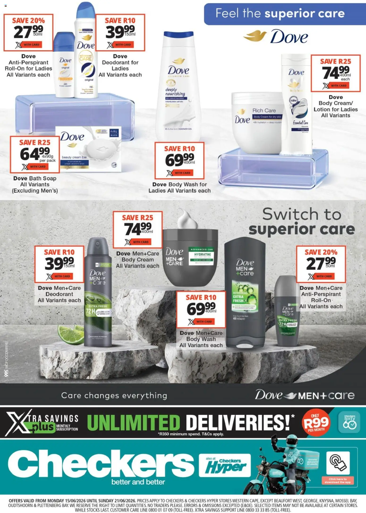 New Checkers catalogue – valid from 15.06.2026 | Page: 1 | Products: Soap, Shower gel, Antiperspirant, Body wash