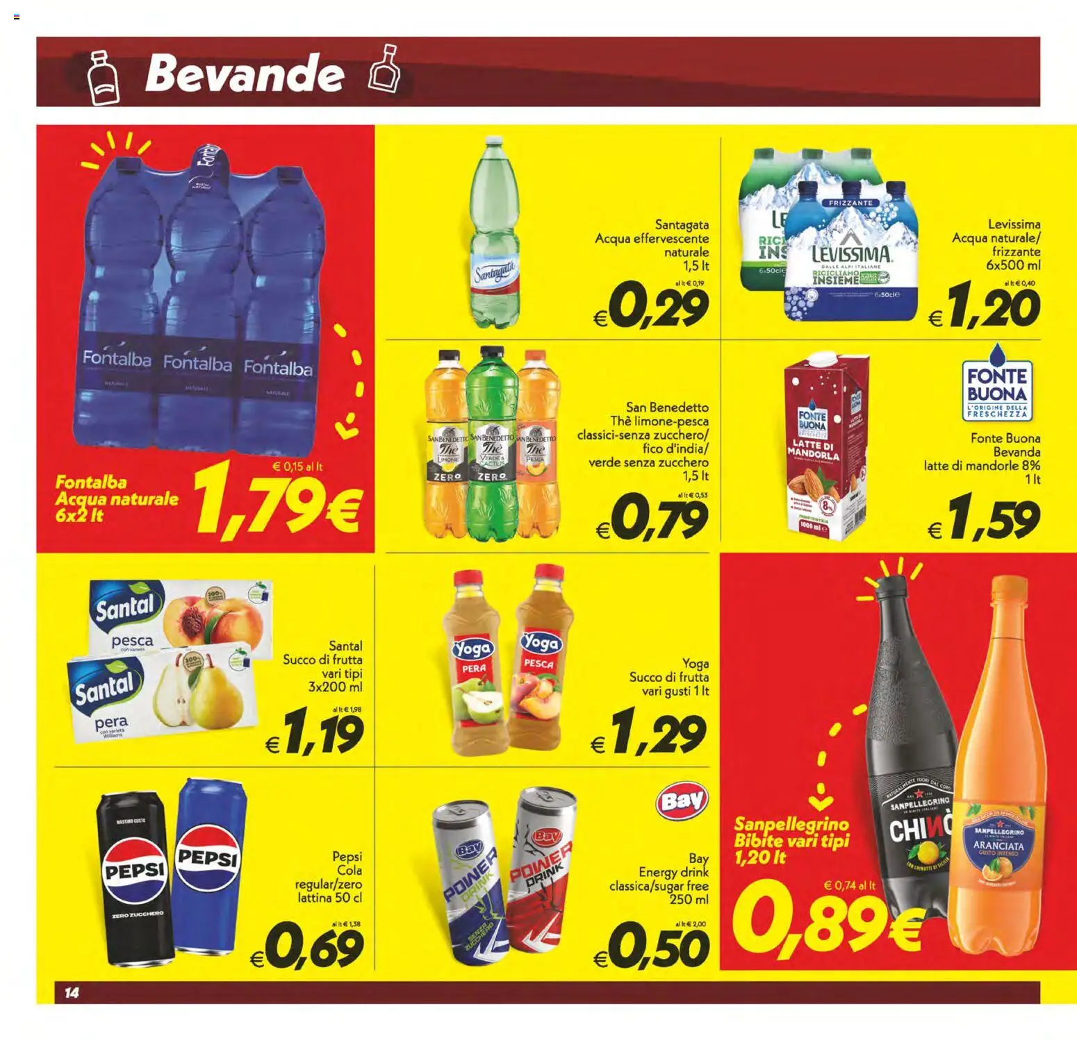 Volantino SuperConveniente del 28.04.2026 | Pagina: 14 | Prodotti: Acqua, Zucchero, Pesca, Cactus
