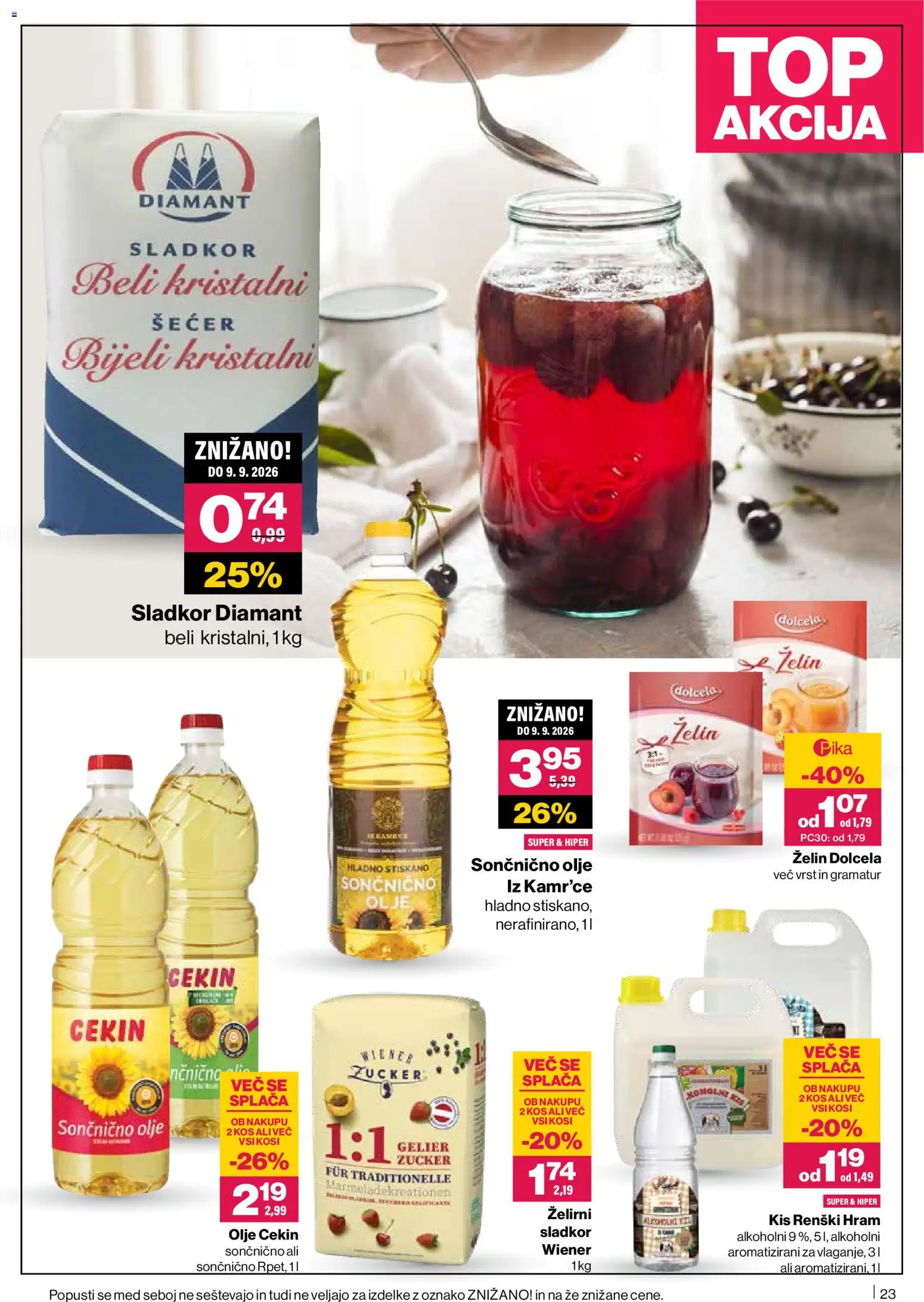 Novi Mercator katalog ponudbe – veljaven od 11.06.2026 | Stran: 23 | Izdelki: Kos, Kis, Olje, Sladkor