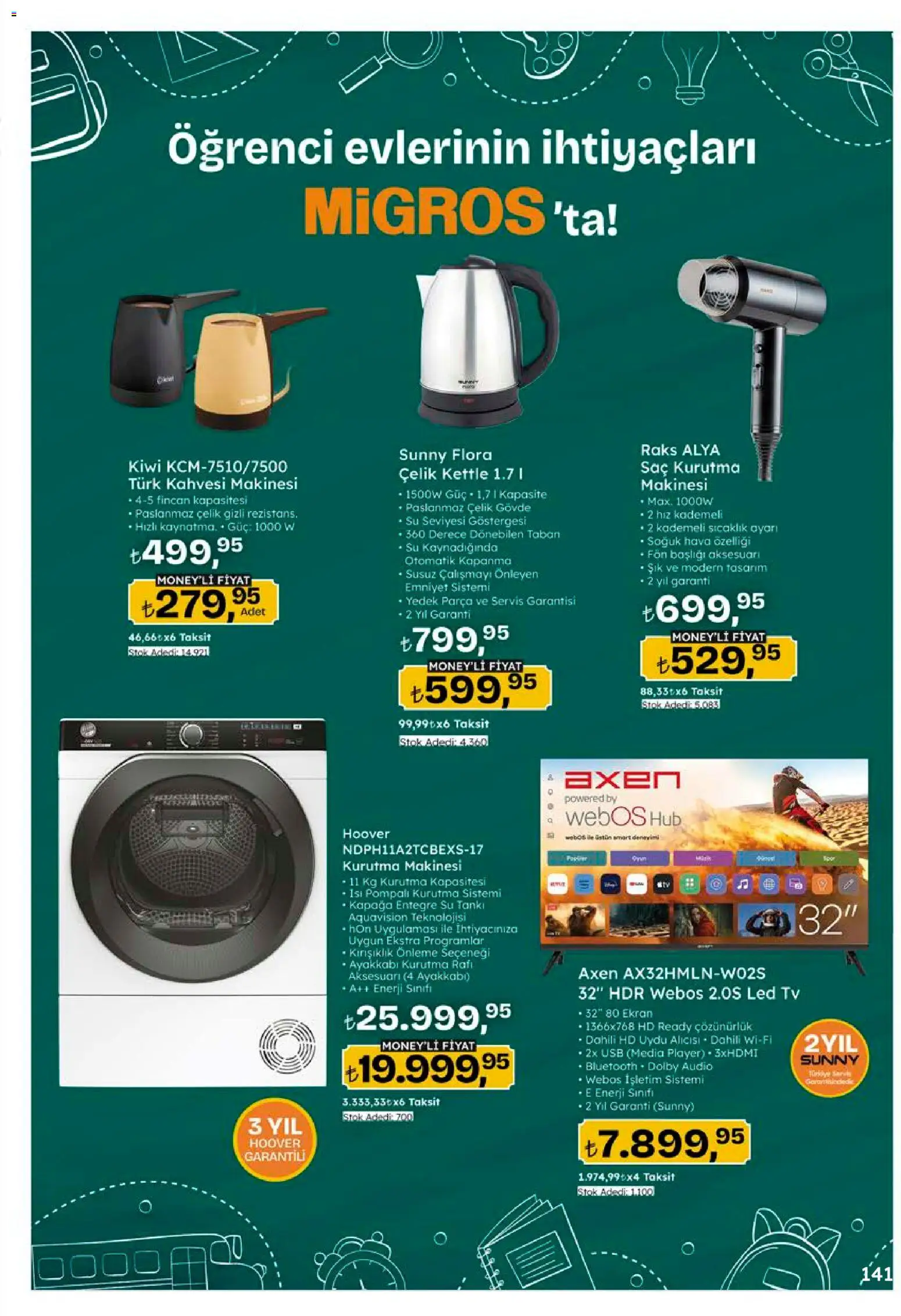 Migros Katalog - 5M Migroskop Dijital - 10 Eylül 2026 tarihinden itibaren geçerlidir | Sayfa: 141 | Ürünler: Kurutma makinesi, Su, Uydu, USB