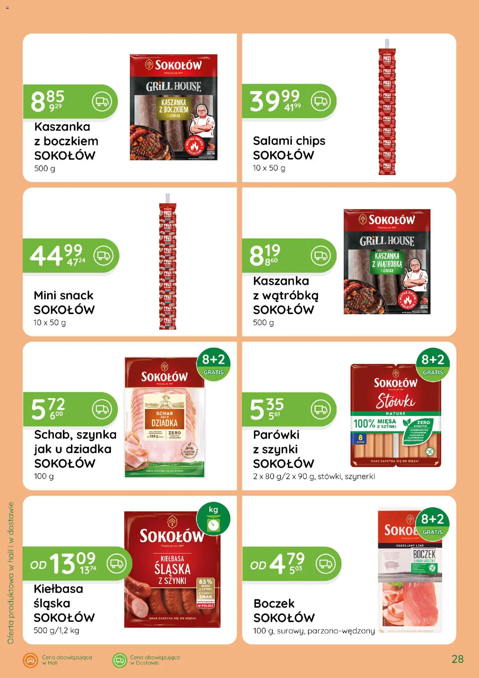 Eurocash gazetka - Katalog Wędlin od 03.09.2026 | Strona: 28 | Produkty: Schab, Wątróbka, Szynka, Salami