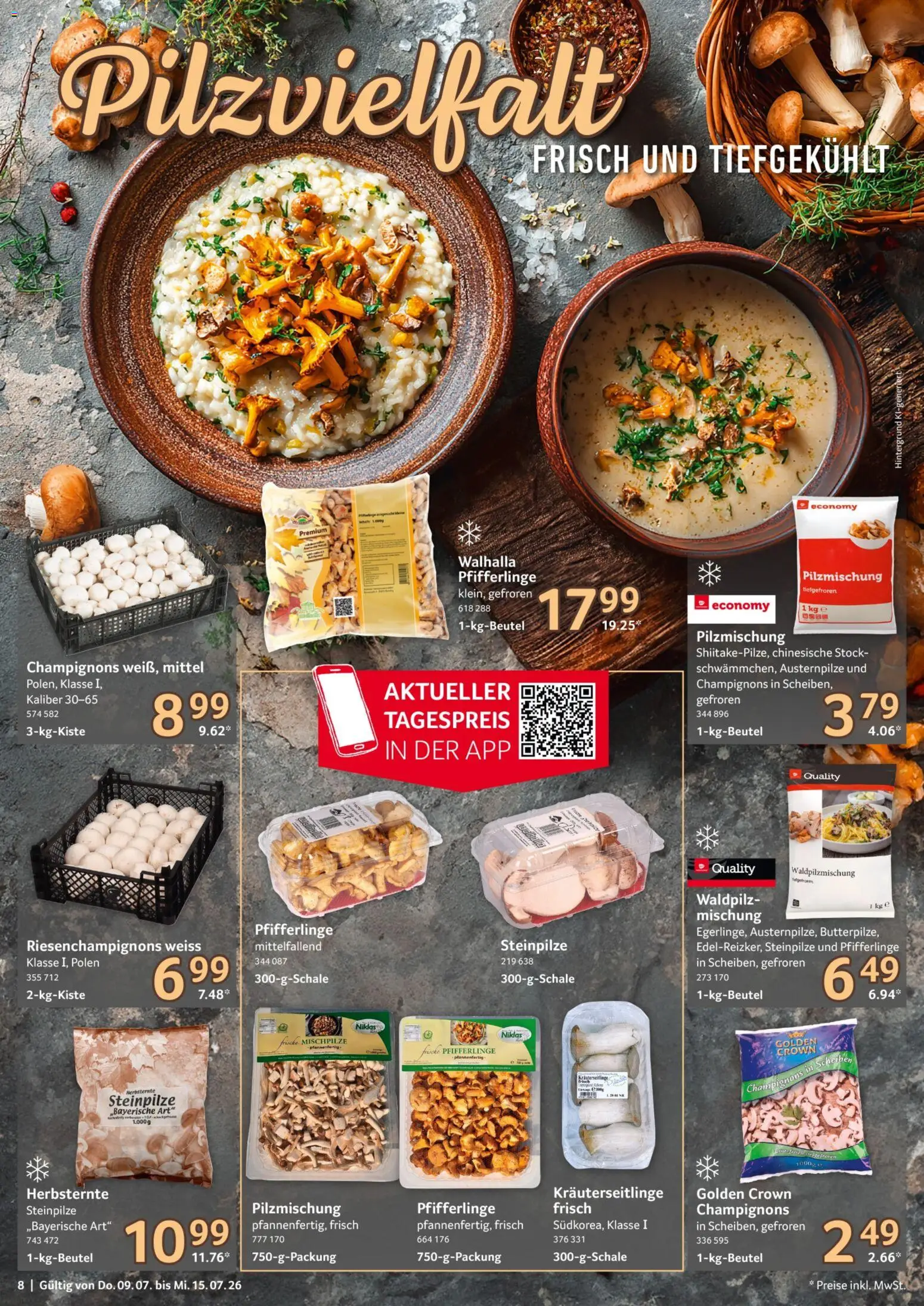 Selgros Prospekt – gültig ab 09.07.2026 | Seite: 8 | Produkte: Champignons, Pfifferlinge