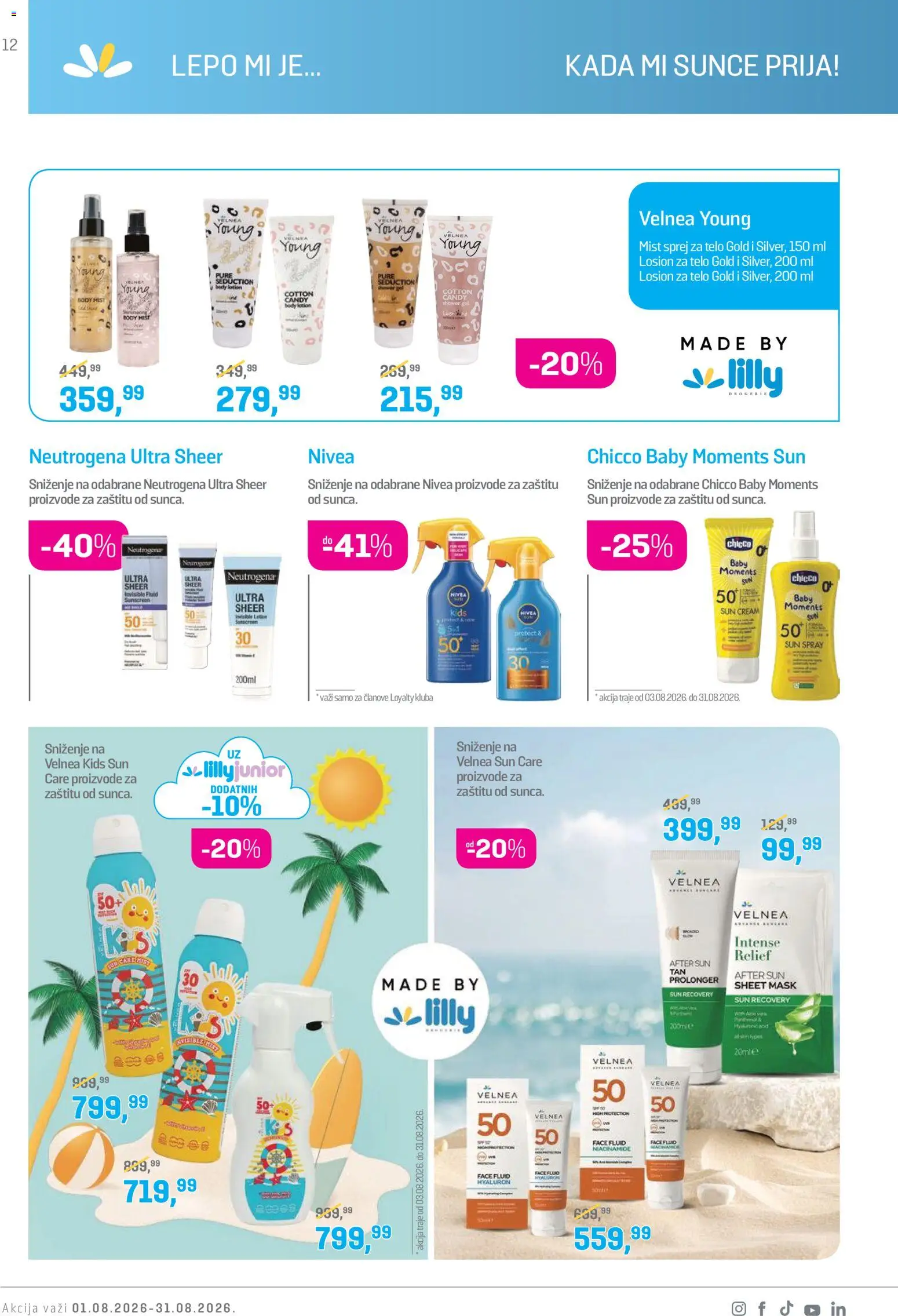Lilly drogerie katalog - važi od 01.08.2026 | Strana: 12 | Proizvode: Nivea, Losion za telo, Candy