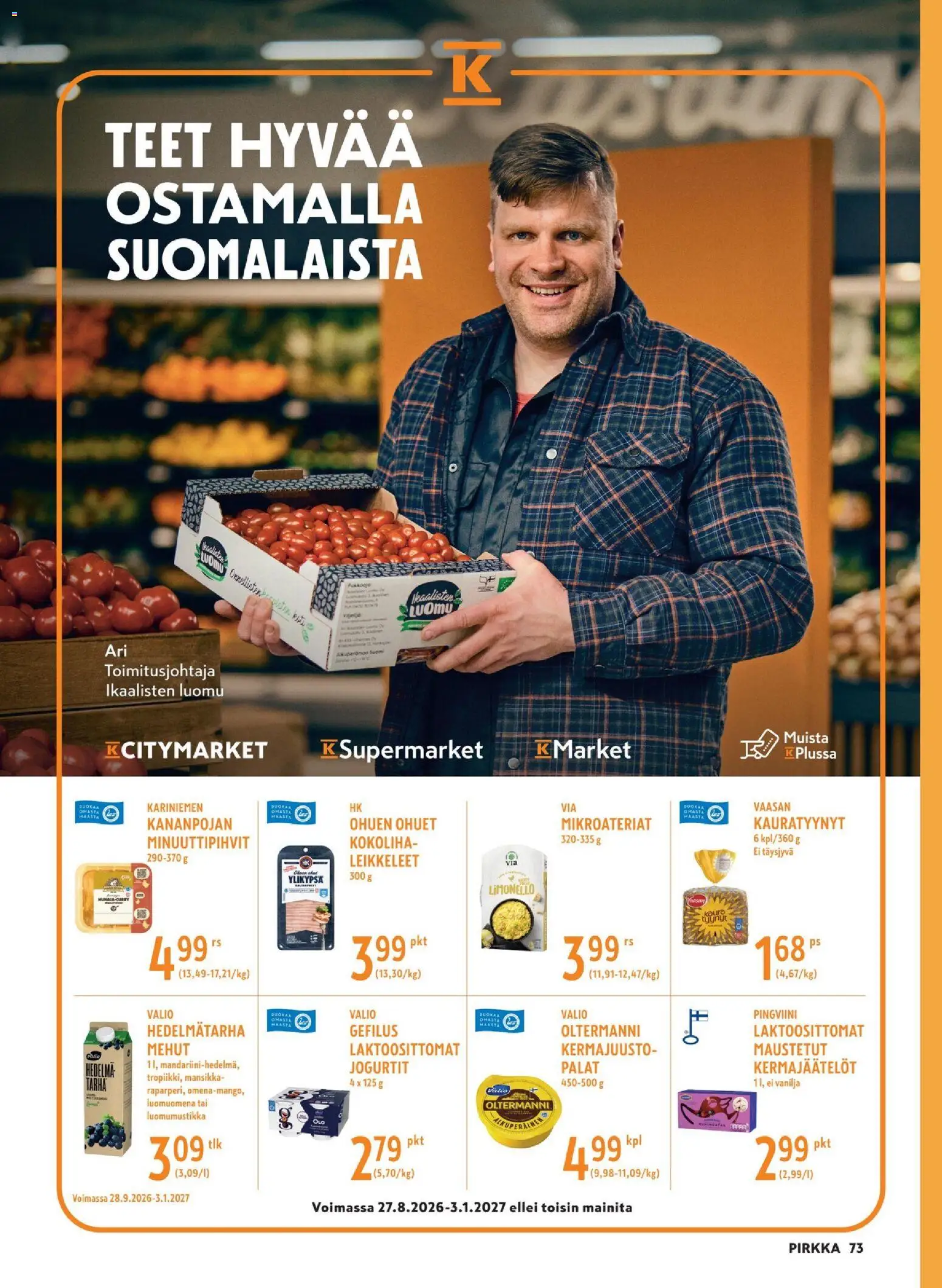 K-Market - Pirkka – voimassa 30/09/2026 alkaen | Sivu: 73