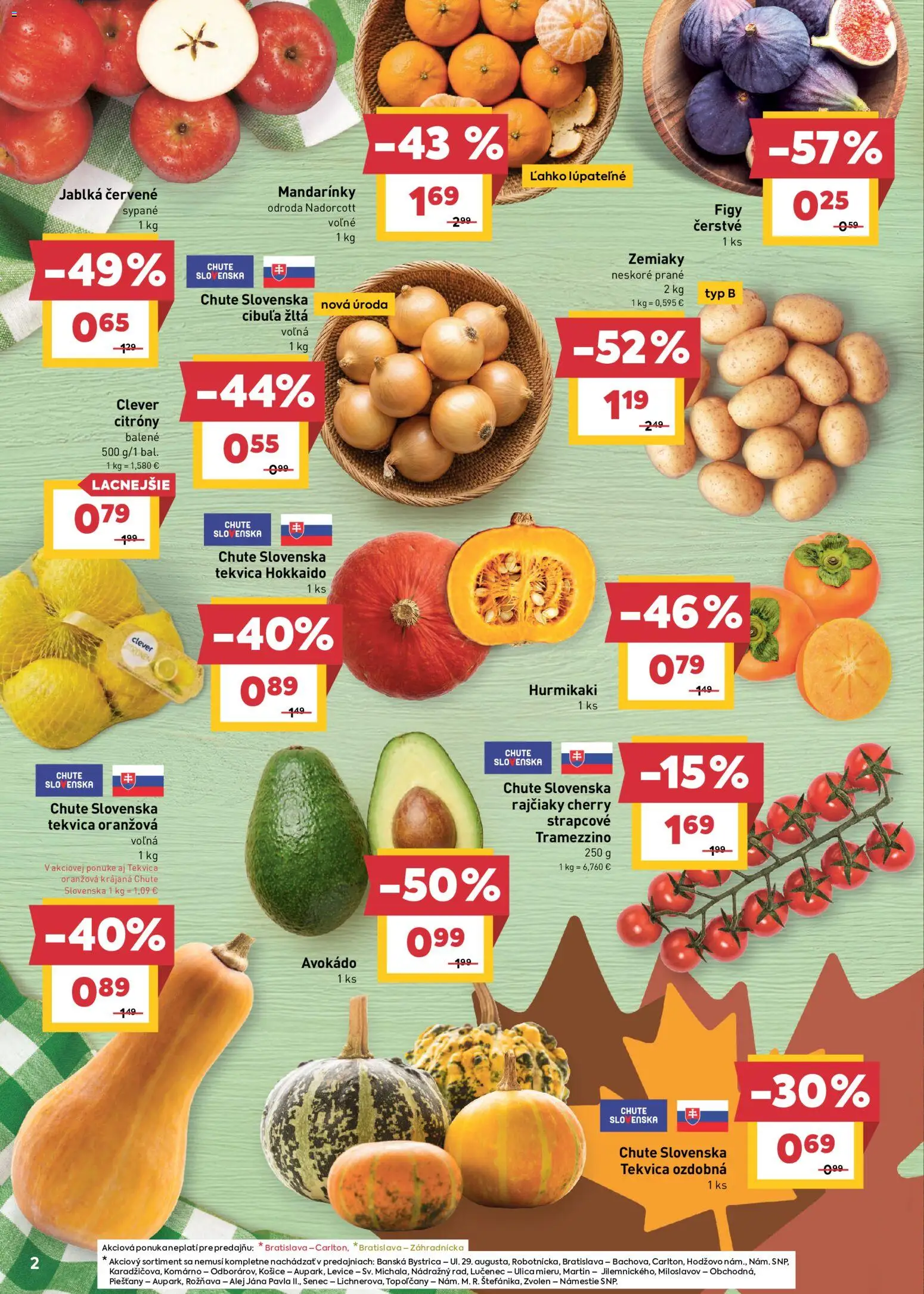 Nové Billa akcie – leták je platný od 23.09.2026 | Strana: 2 | Produkty: Mandarinky, Avokádo, Cibuľa, Tekvica