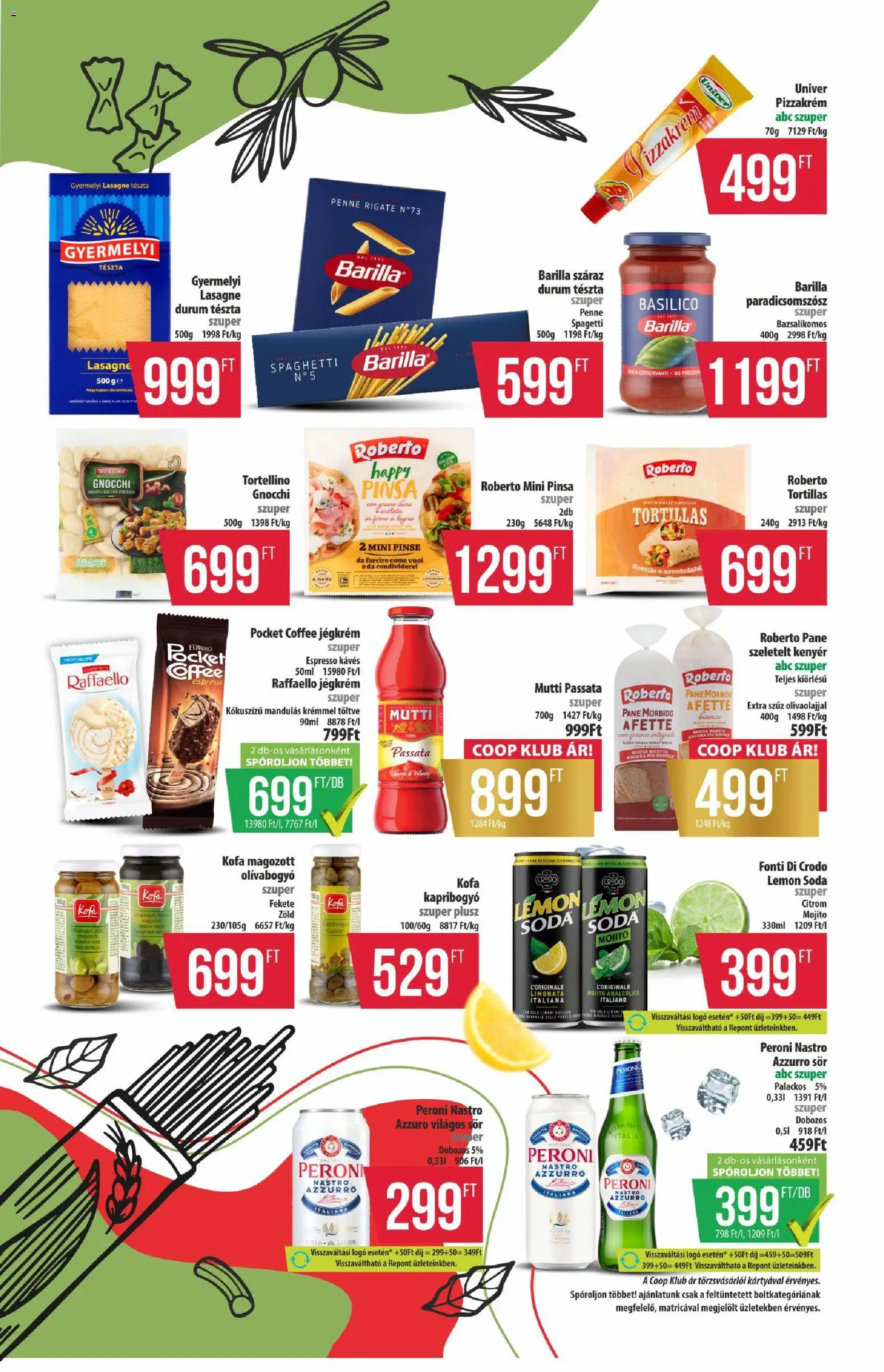 COOP akciós ujság - amely érvényes a következő dátumtól: 2026.08.21. | Oldal: 2 | Termékek: Kenyér, Lasagne, Kapribogyó, Olívabogyó