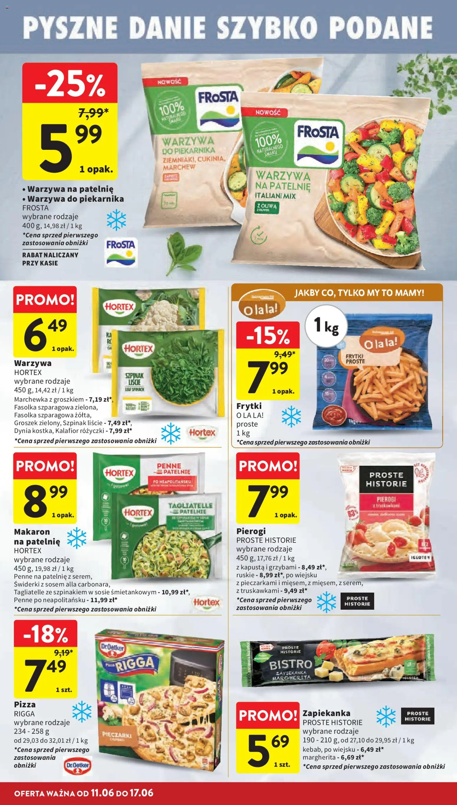Intermarche gazetka od 11.06.2026 | Strona: 28 | Produkty: Szpinak, Patelnie, Frytki, Warzywa
