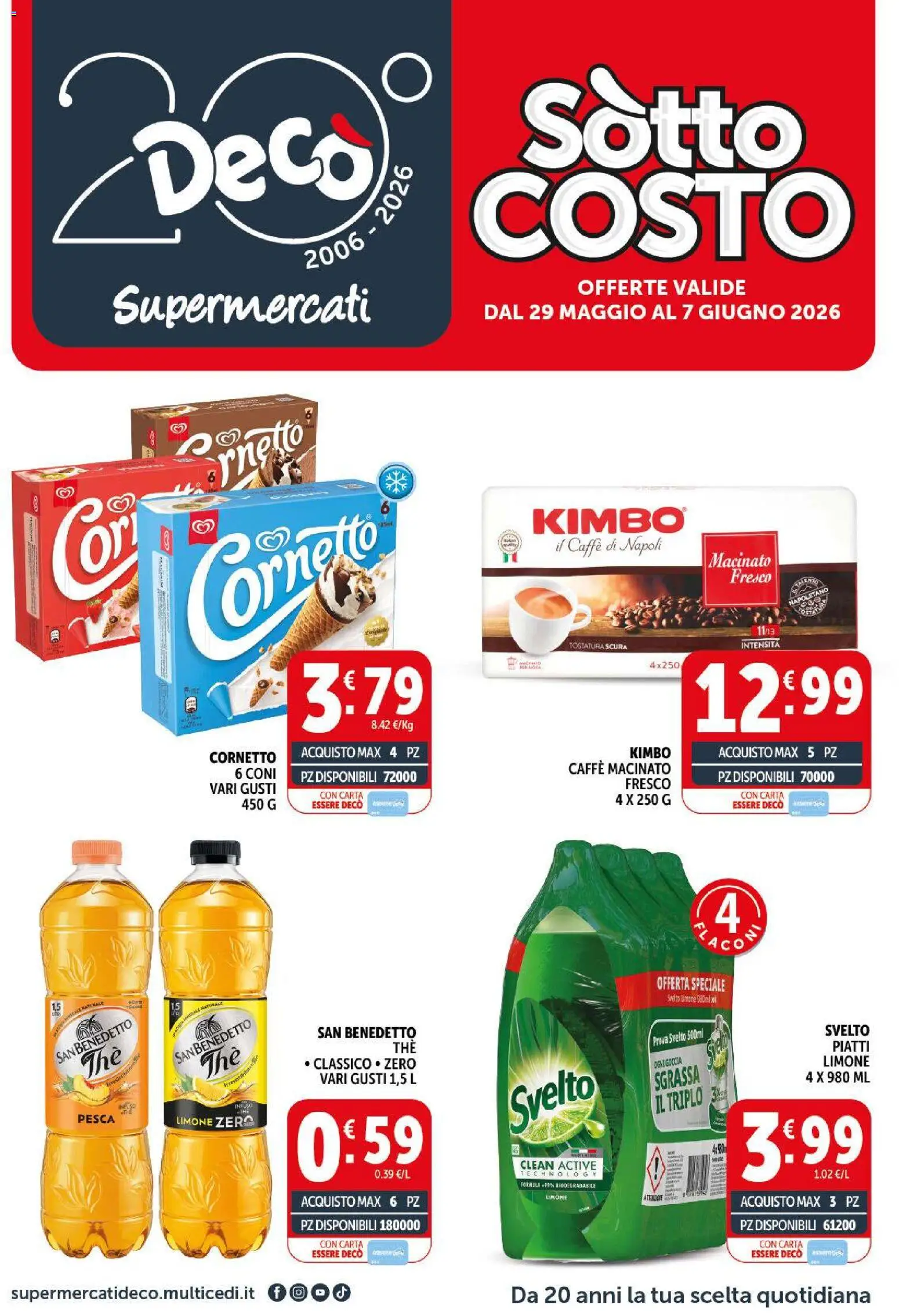 Volantino Decò del 29.05.2026 | Pagina: 1 | Prodotti: Caffè, Limone, Pesca, Macinato