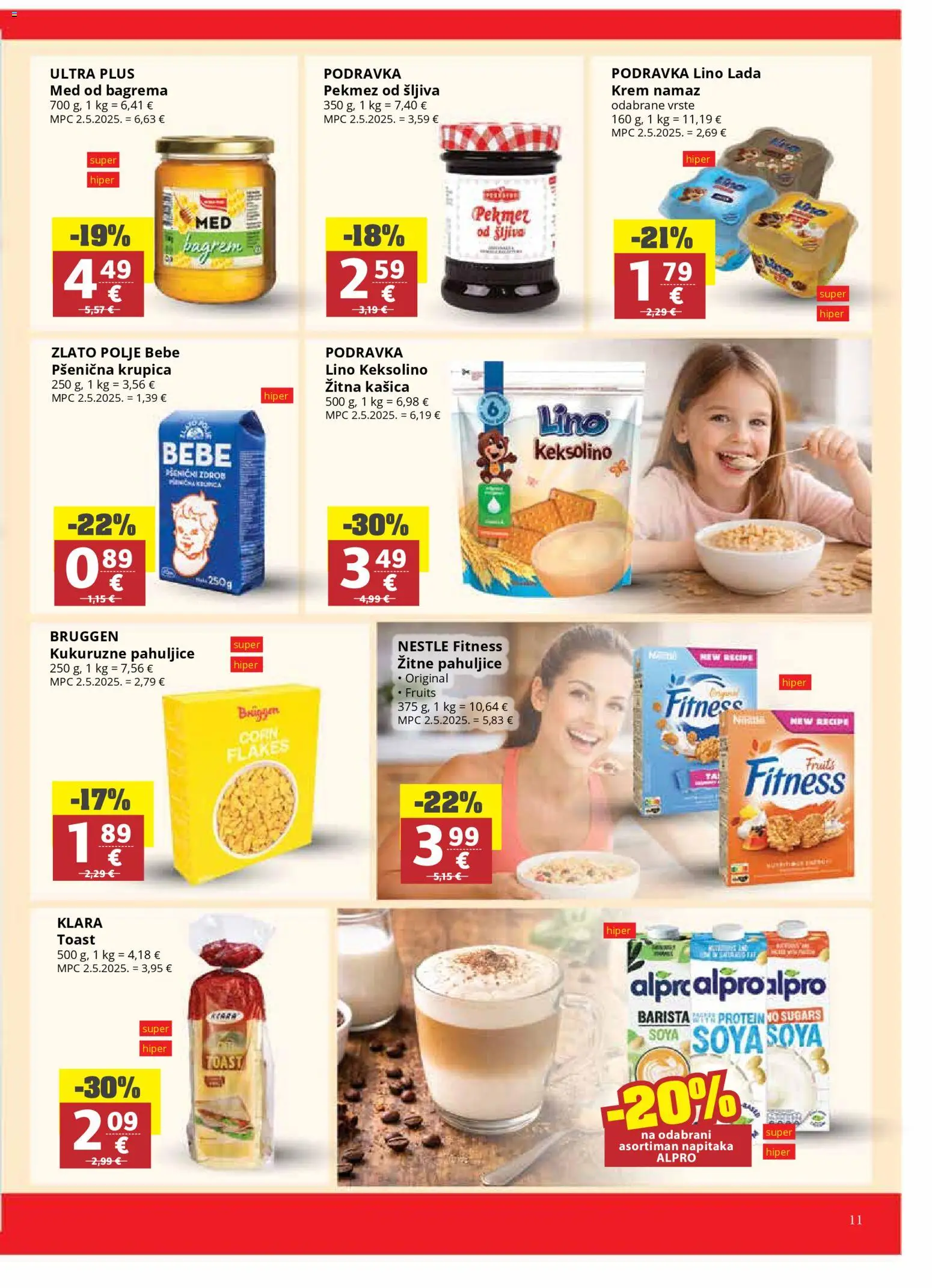 Ribola katalog | vrijedi od 11.03.2026 | Stranica: 11 | Proizvodi: Med, Keksolino, Toast, Namaz