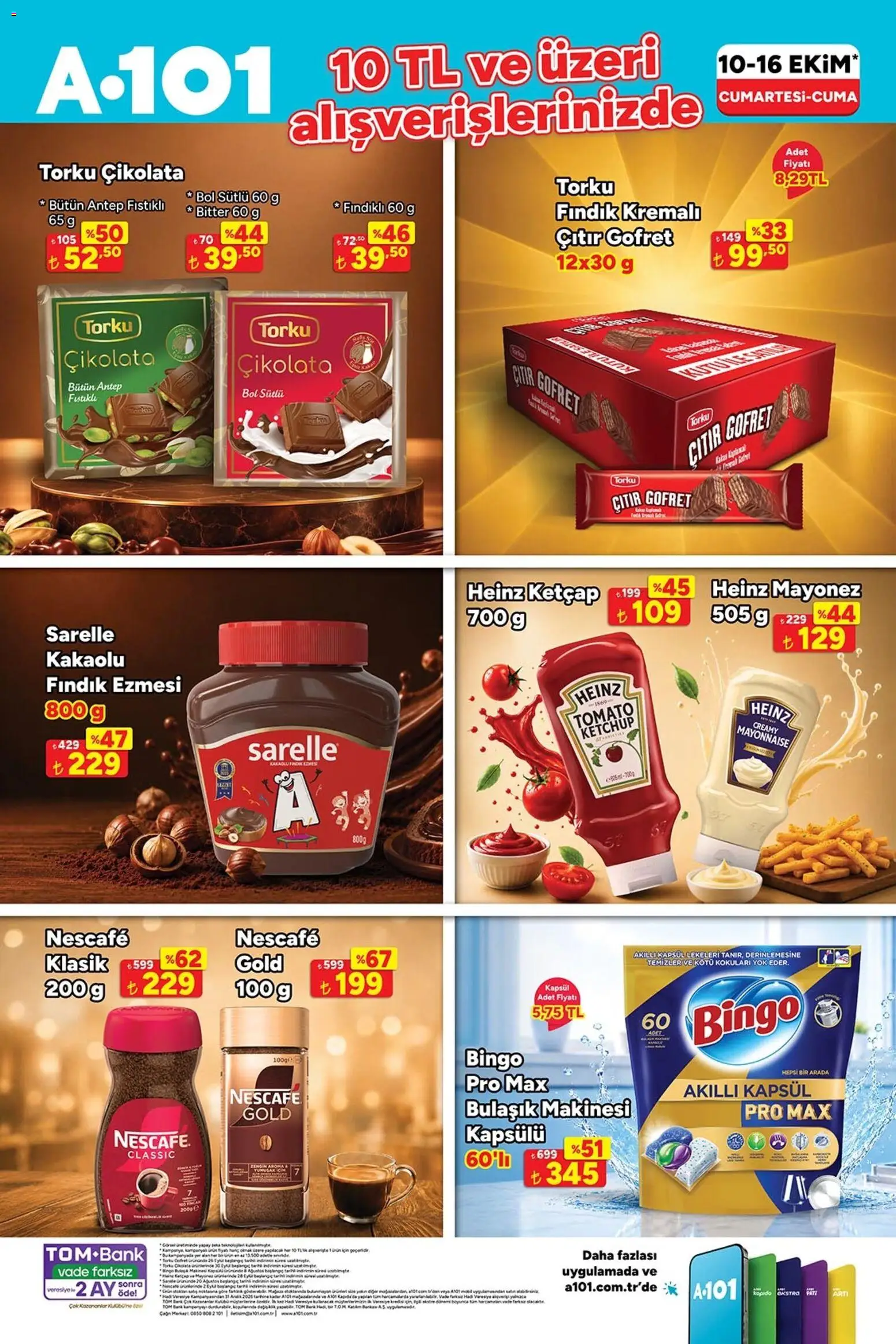 A101 - Katalog İndirim - 10 Ekim 2026 tarihinden itibaren geçerlidir | Sayfa: 1 | Ürünler: Çikolata, Ketçap, Fındık, Bulaşık makinesi