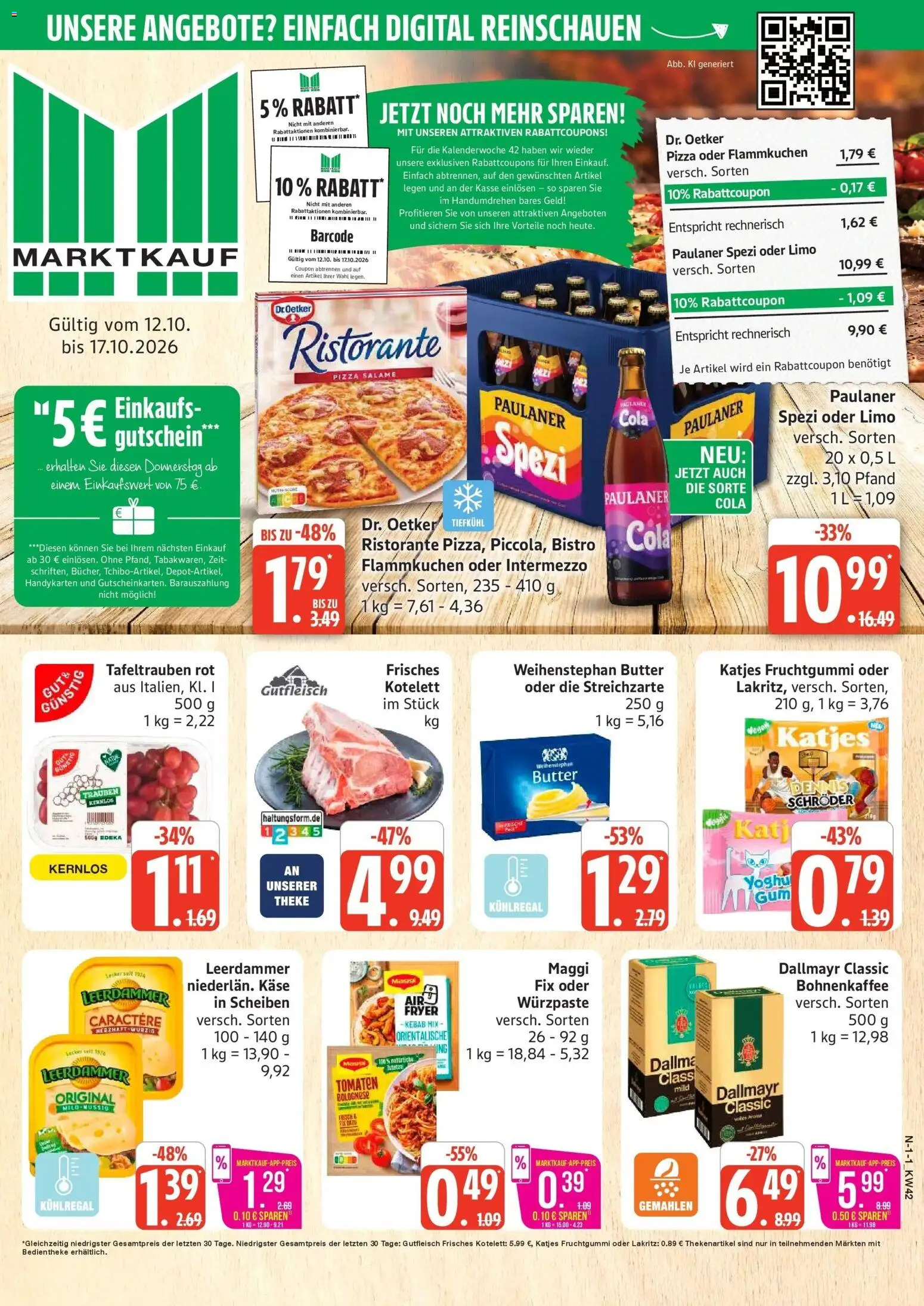 Marktkauf Prospekt Cuxhaven (ab 12.10.2026) » Angebote online | Seite: 1 | Produkte: Butter, Tomaten, Dallmayr, Paulaner