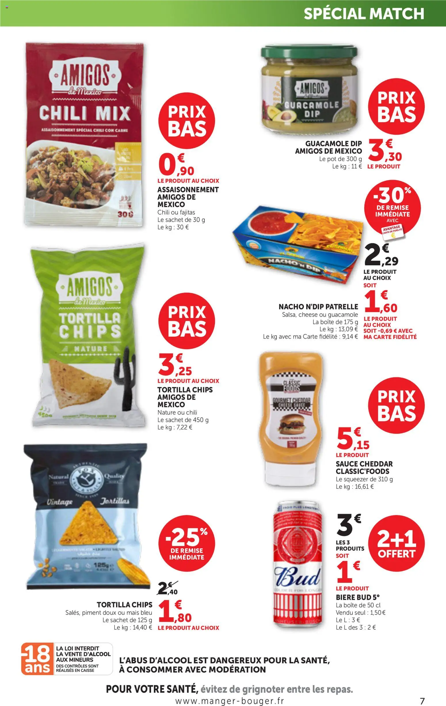 {H1} | Page: 7 | Produits: Tortillas, Bière, Cheddar, Chips