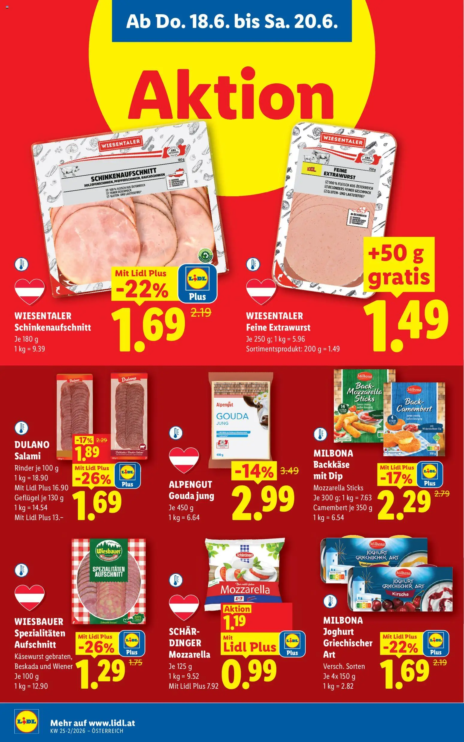 Lidl Flugblatt gültig ab 18.06.2026 | Seite: 14 | Produkte: Joghurt, Salami