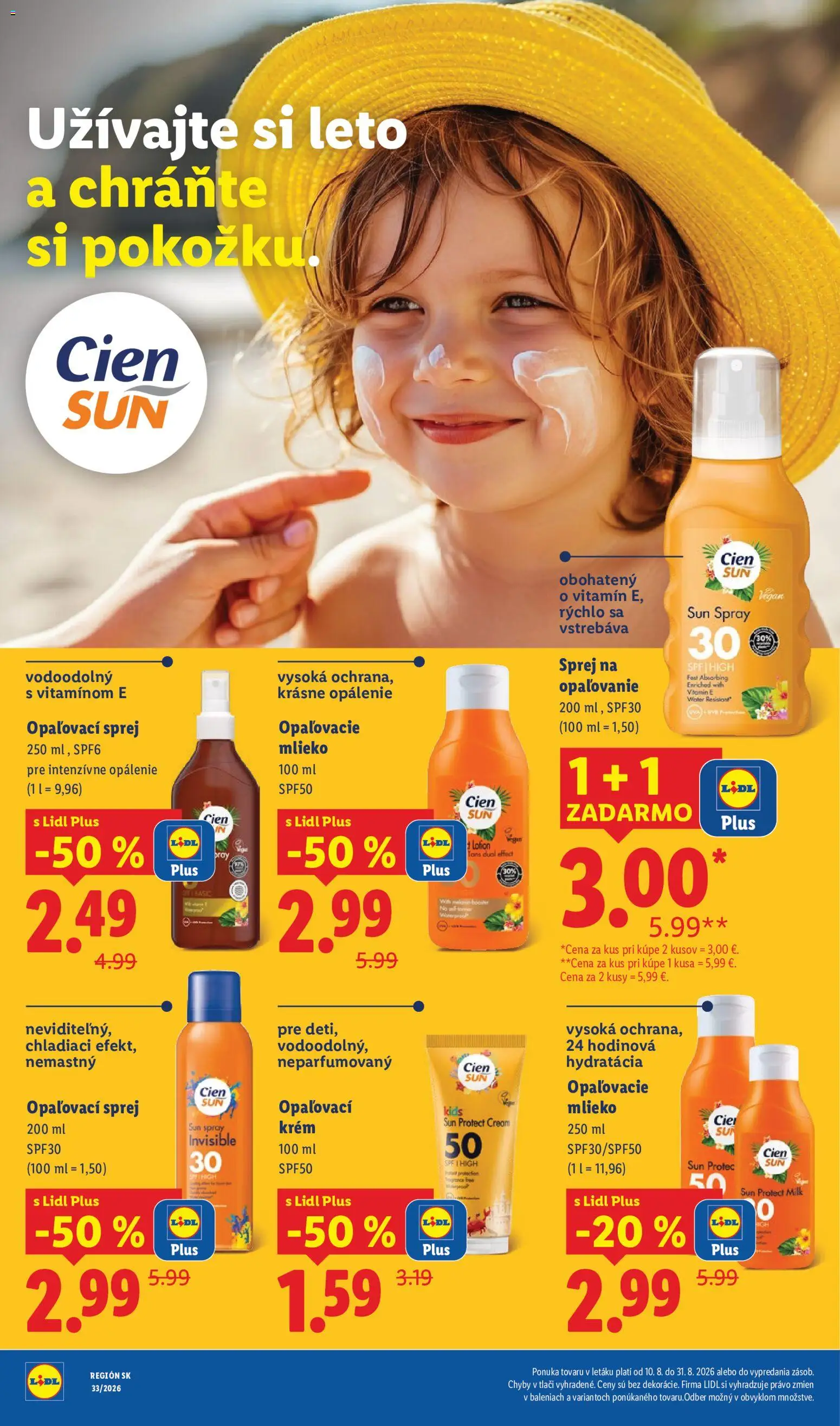 Nové Lidl akcie – leták je platný od 17.08.2026 | Strana: 40 | Produkty: Mlieko, Opaľovací krém, Krém