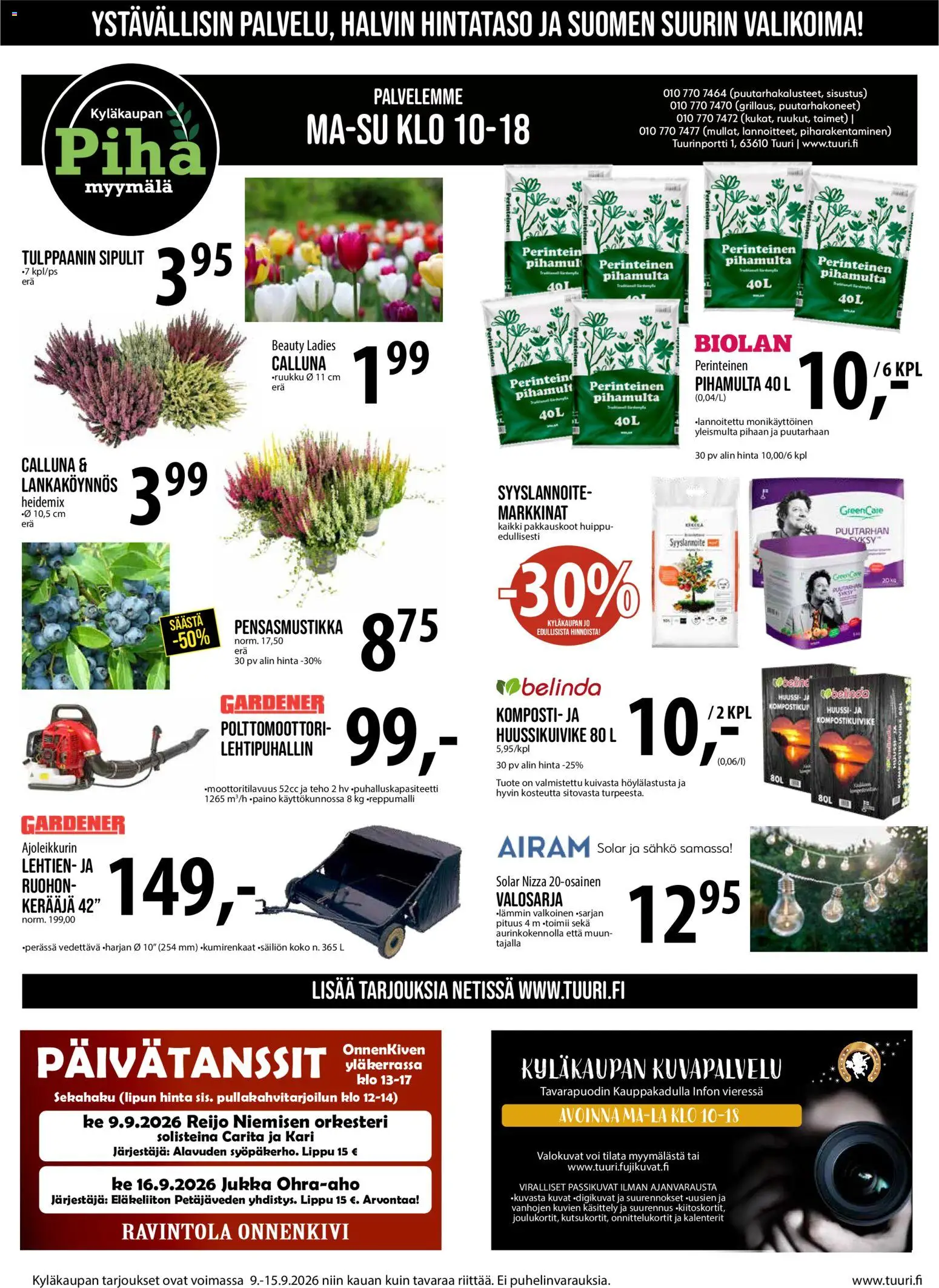 Tuuri tarjoukset – voimassa 09/09/2026 alkaen | Sivu: 6 | Tuotteet: Komposti, Voi, Lehtipuhallin