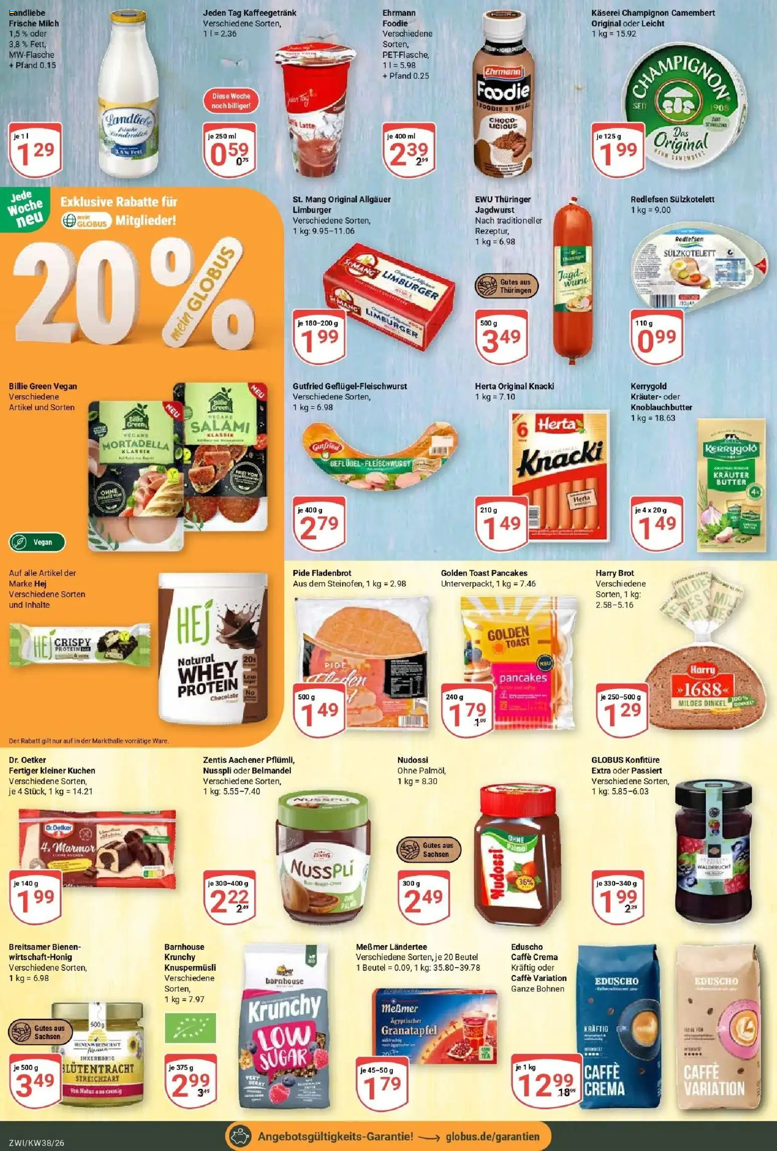 Globus Prospekt Zwickau (ab 14.09.2026) » Angebote online | Seite: 13 | Produkte: Butter, Messmer, Kuchen, Eduscho