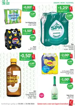 Pepsi, Zero lemon In pak - 6x50cl - Voorbeeld van een folder van Intermarché, geldig van 01/08/2026 | Pagina: 11 | Producten: Fles, Pepsi Zero, Water, Kaart