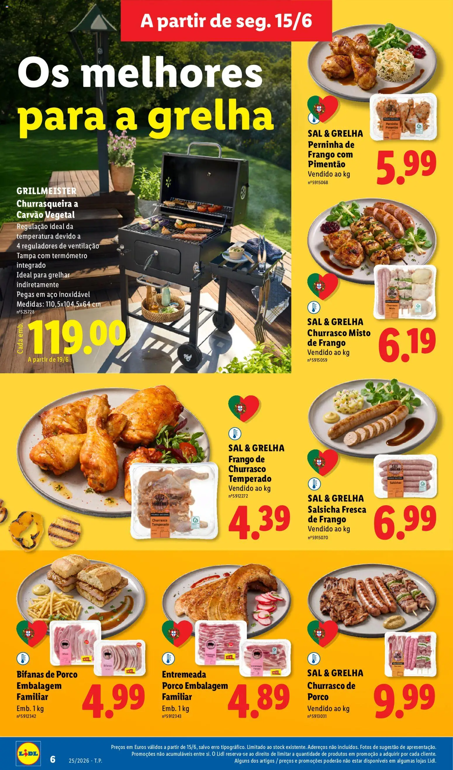 Lidl Folheto Especial │ válido de 15/06/2026 | Página: 6 | Produtos: Entremeada de porco, Entremeada, Carvão vegetal, Sal